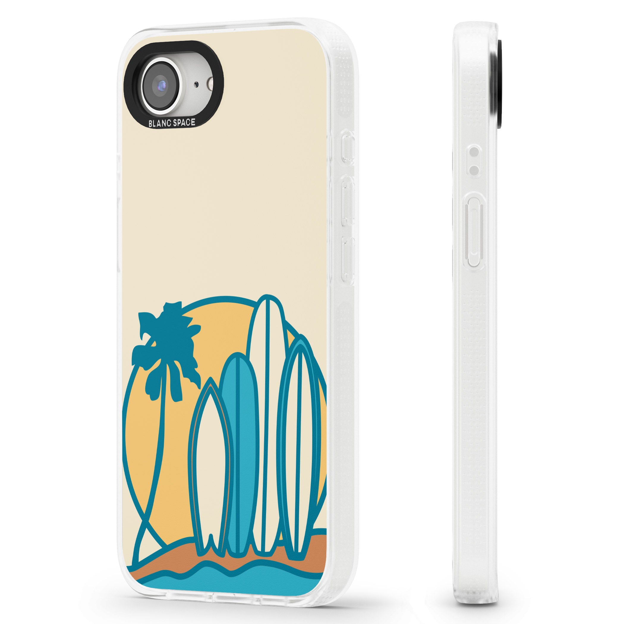 Beach Bound iPhone 16e Clear Case Impact Air - Blanc Space