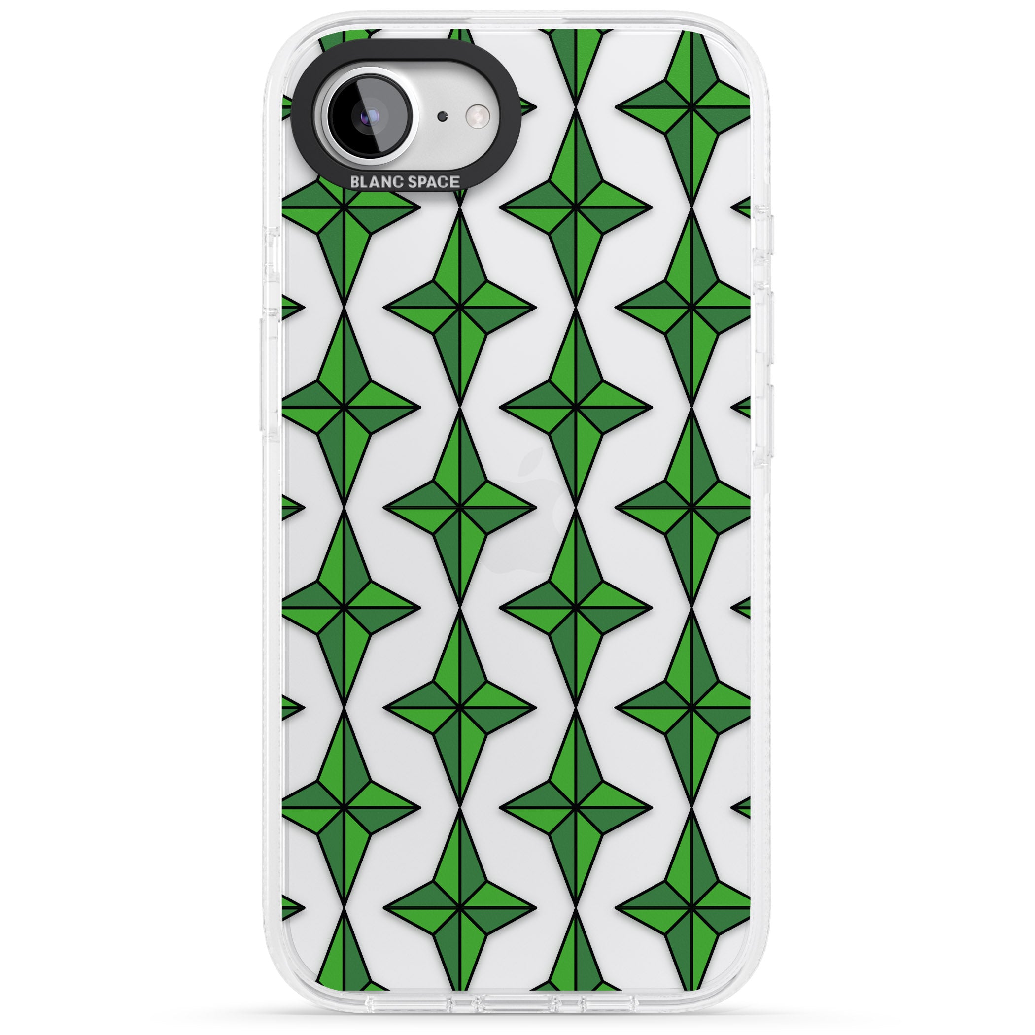 Emerald Stars Pattern (Clear) iPhone 16e Clear Case Impact Air - Blanc Space