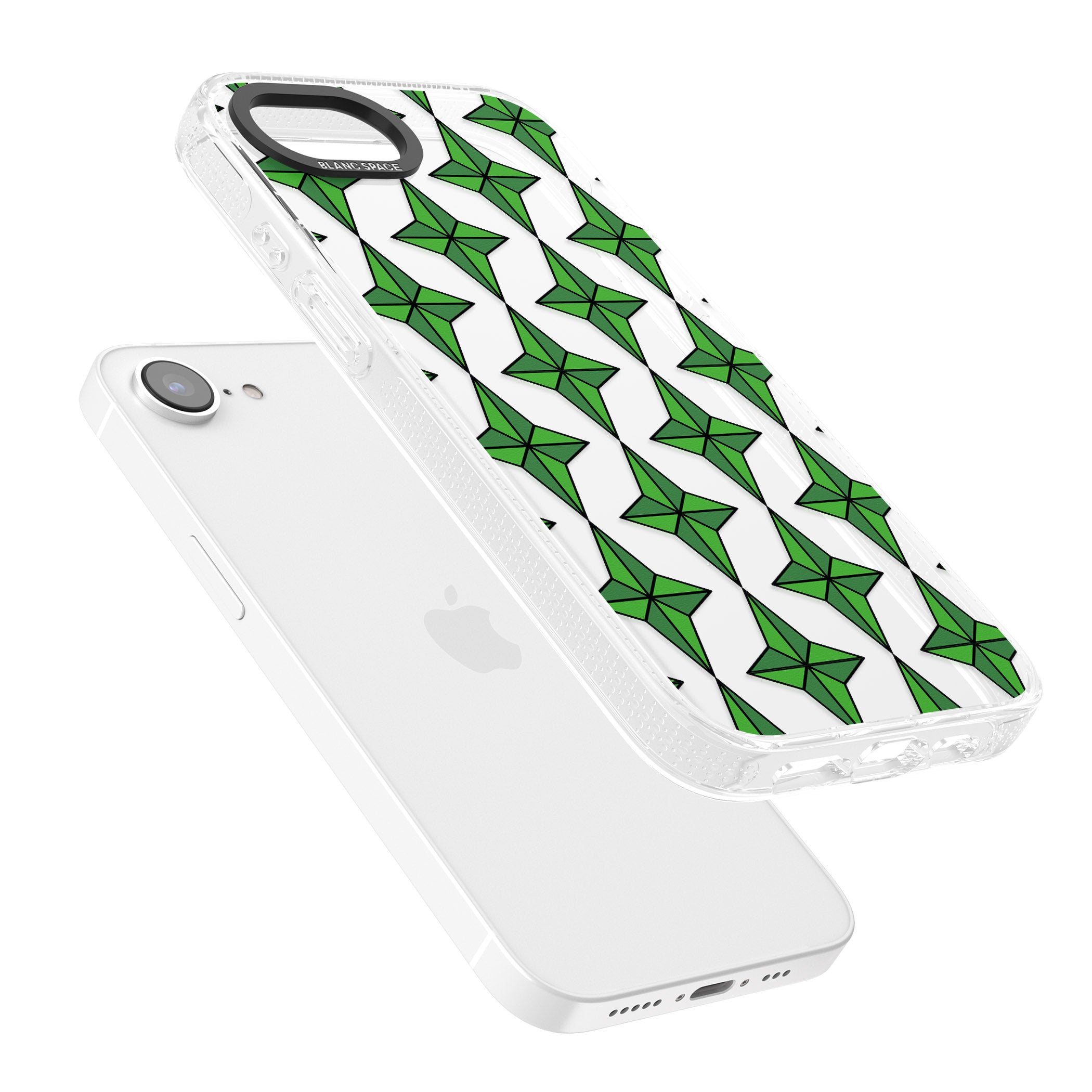 Emerald Stars Pattern (Clear) iPhone 16e Clear Case Impact Air - Blanc Space