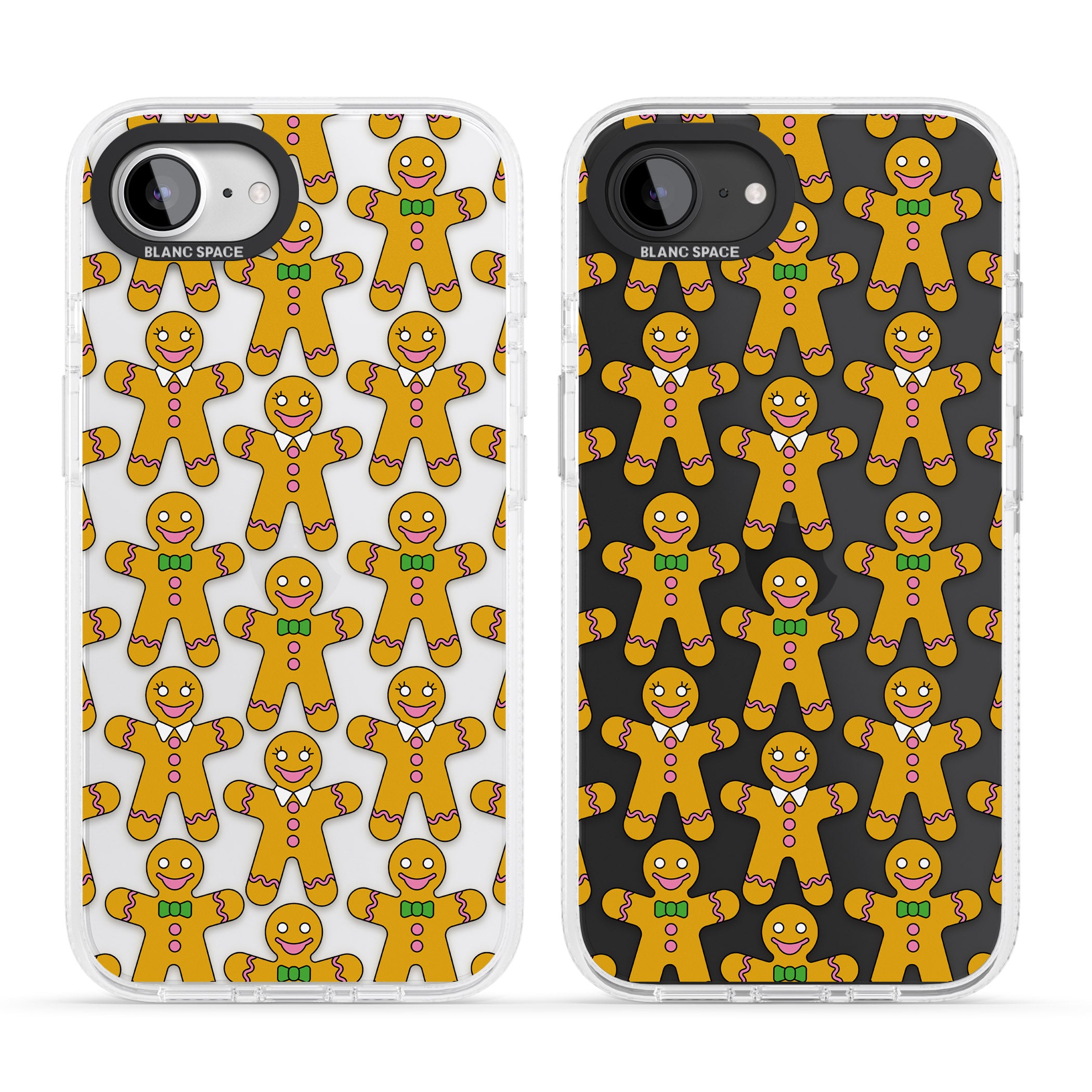 Gingerbread Cookie Pattern iPhone 16e Clear Case Impact Air - Blanc Space