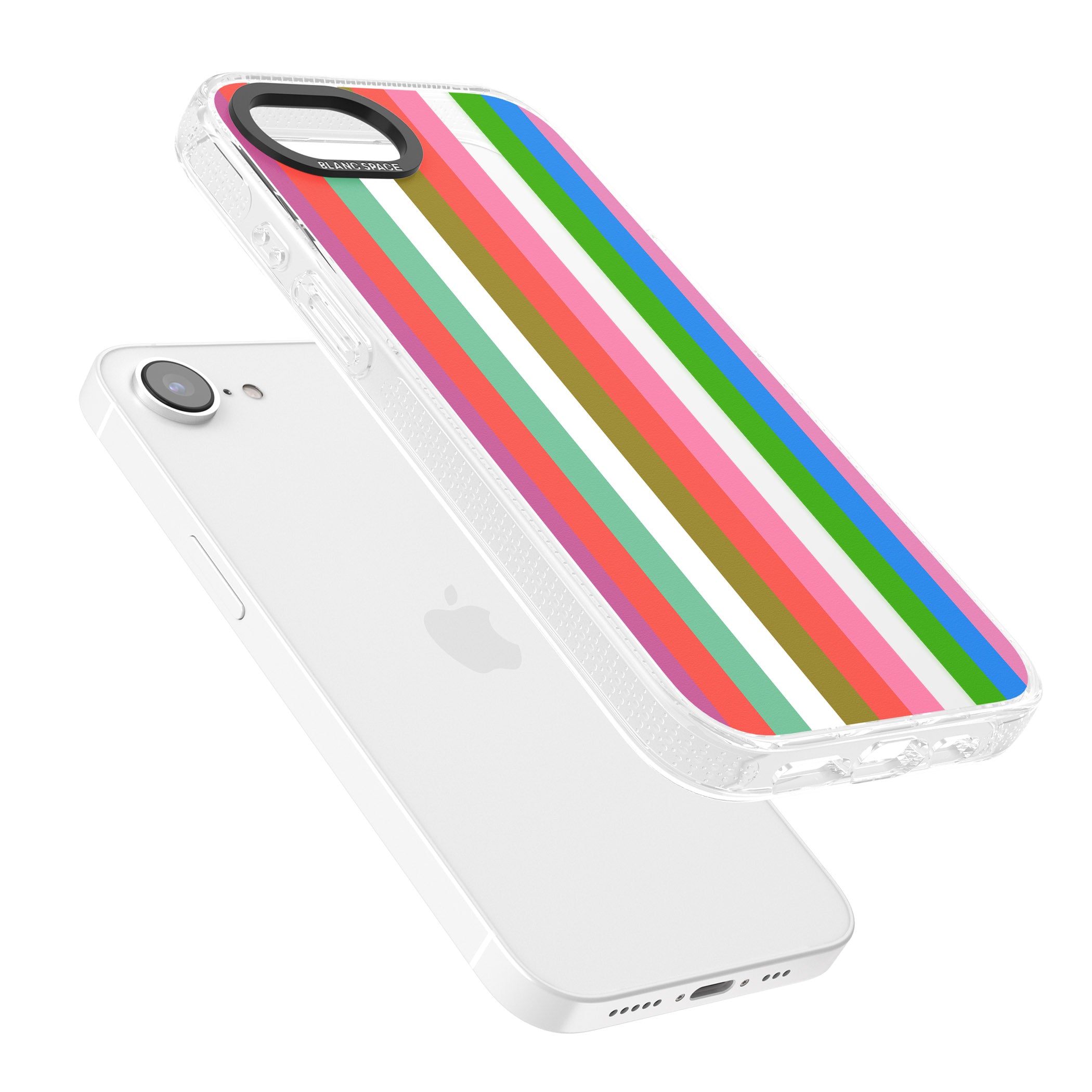 Vibrant Stripes iPhone 16e Clear Case Impact Air - Blanc Space