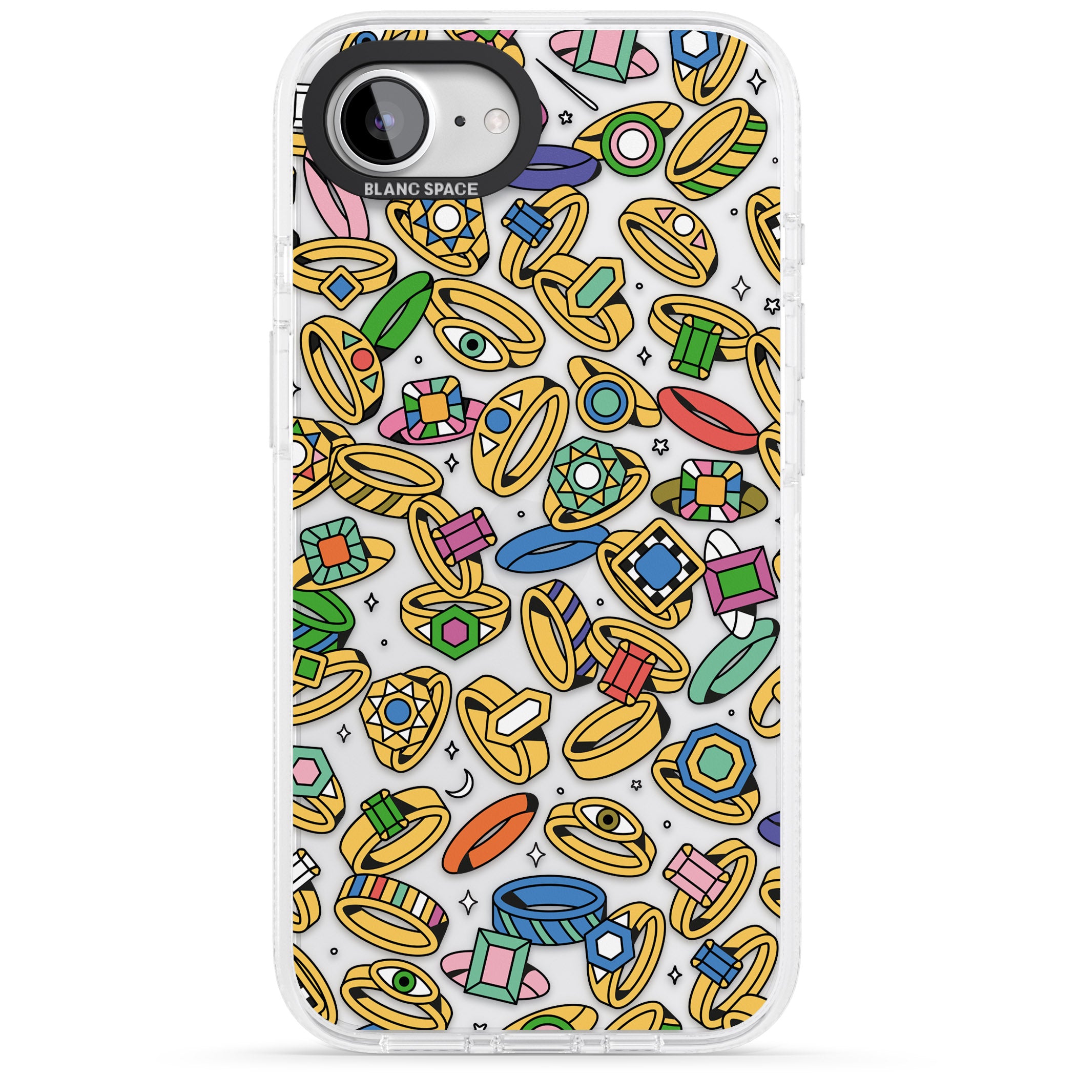 Gemstone Glitz iPhone 16e Clear Case Impact Air - Blanc Space