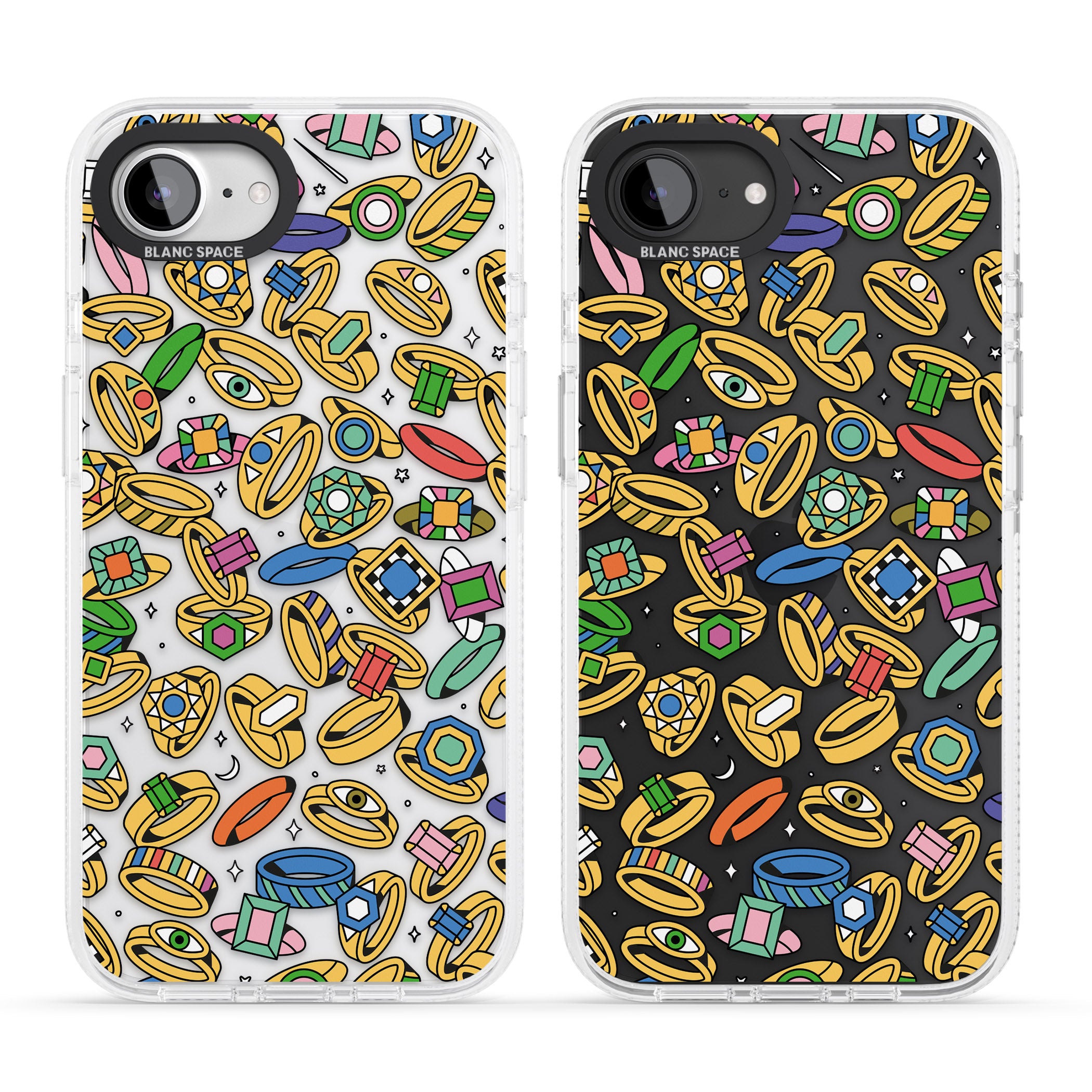 Gemstone Glitz iPhone 16e Clear Case Impact Air - Blanc Space