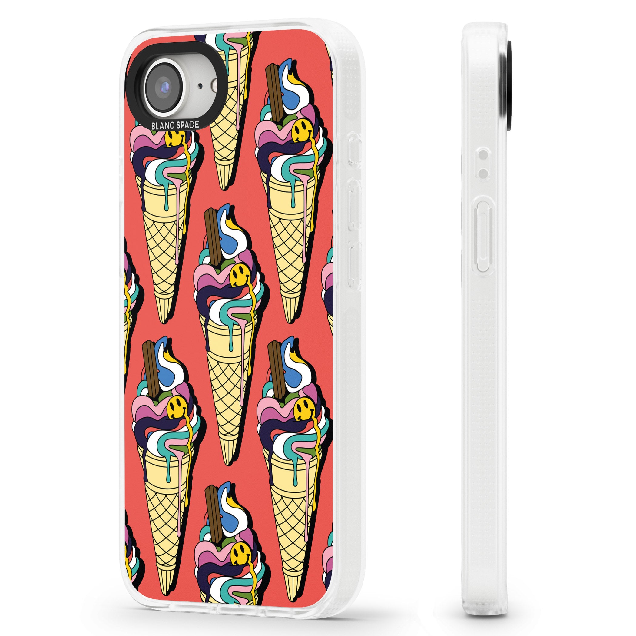 Trip & Drip Ice Cream (Red) iPhone 16e Clear Case Impact Air - Blanc Space
