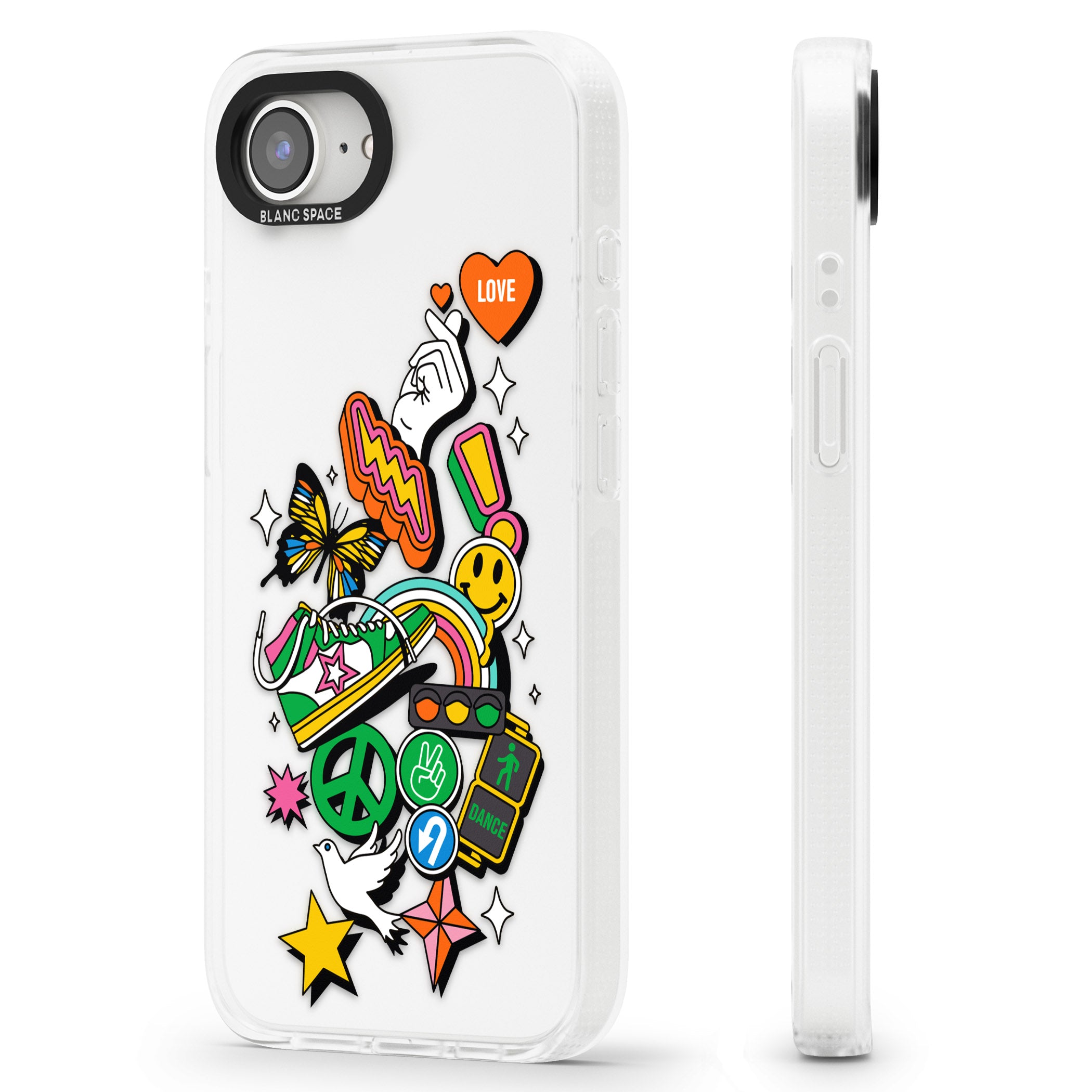 Nostalgic Sticker Collage iPhone 16e Clear Case Impact Air - Blanc Space