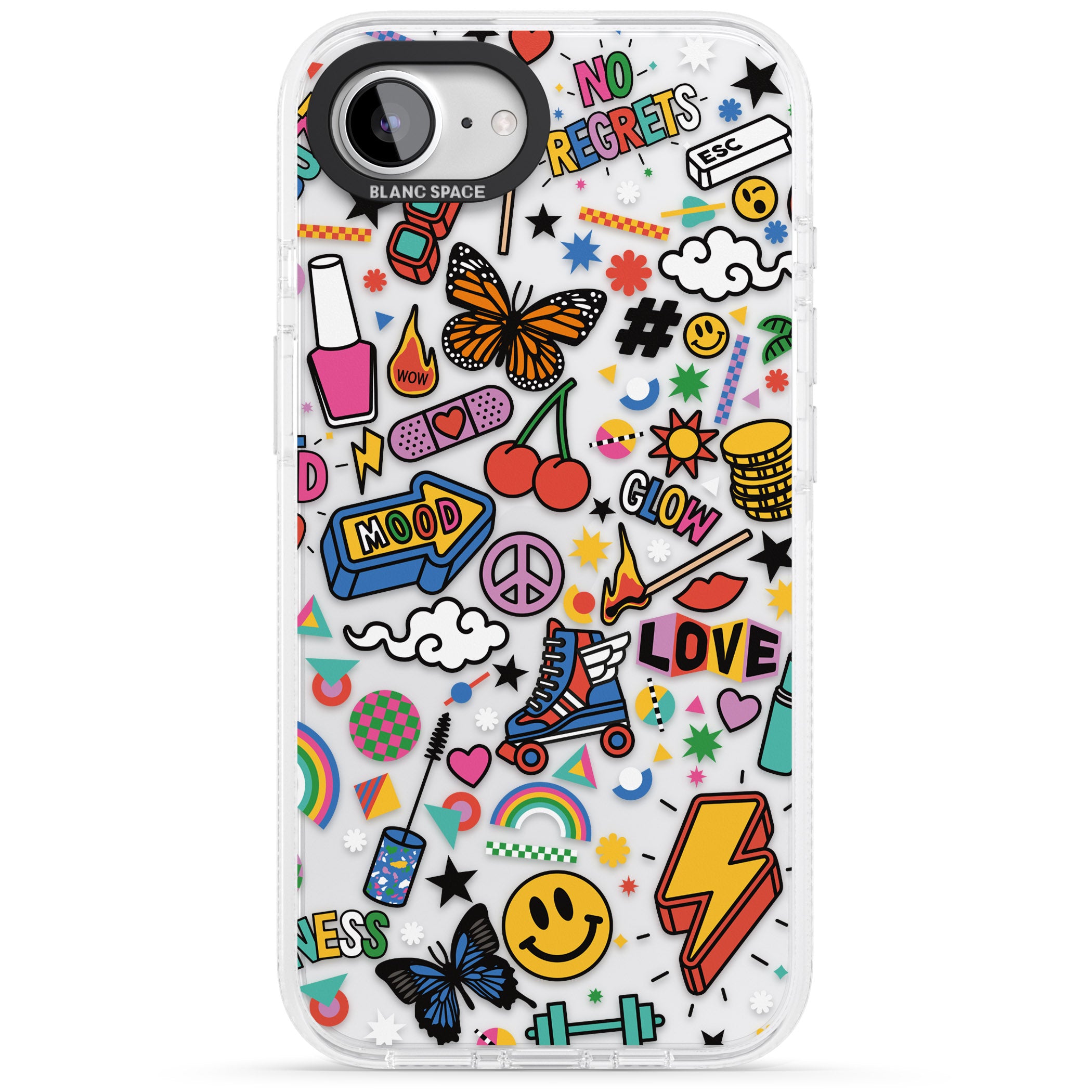 Electric Love iPhone 16e Clear Case Impact Air - Blanc Space