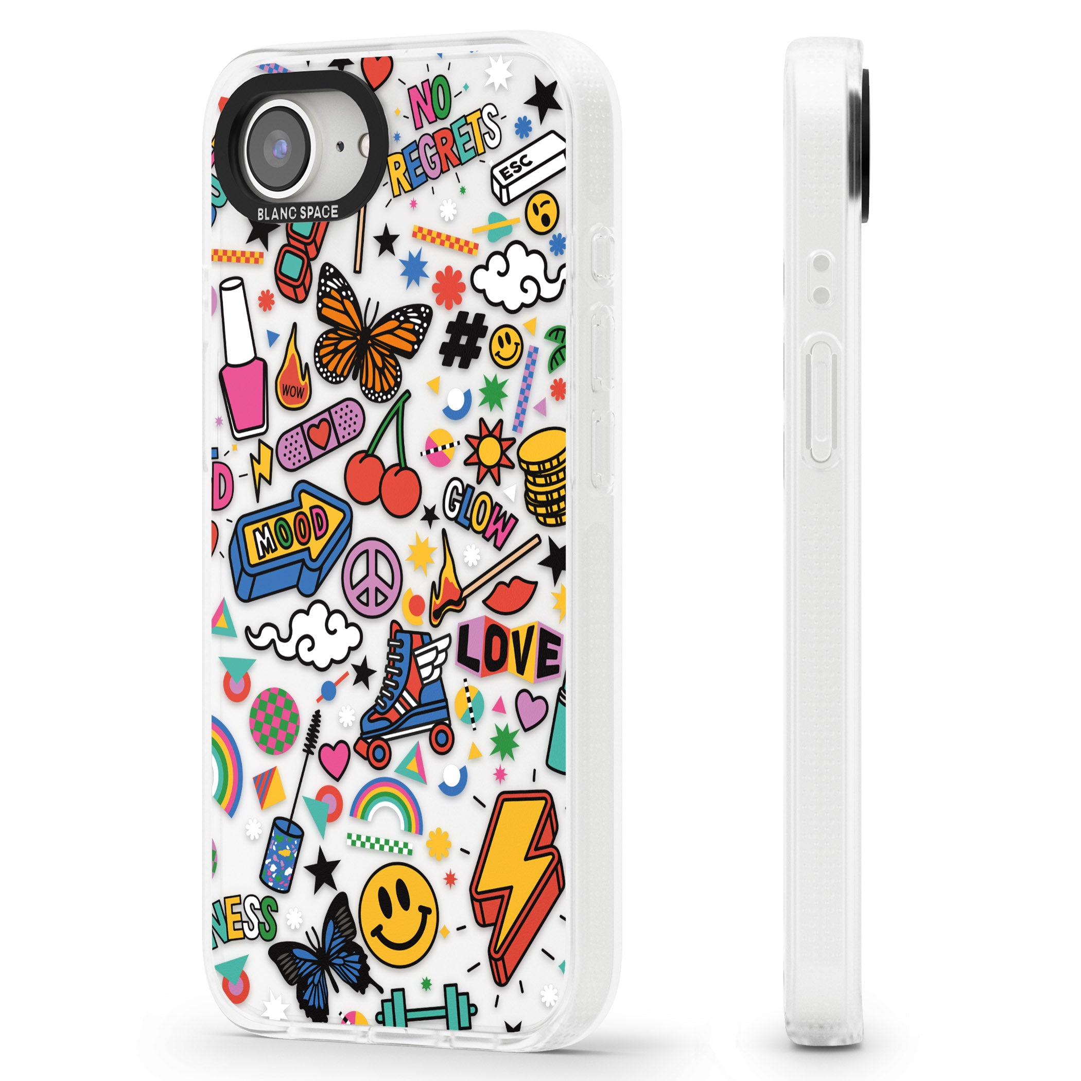 Electric Love iPhone 16e Clear Case Impact Air - Blanc Space