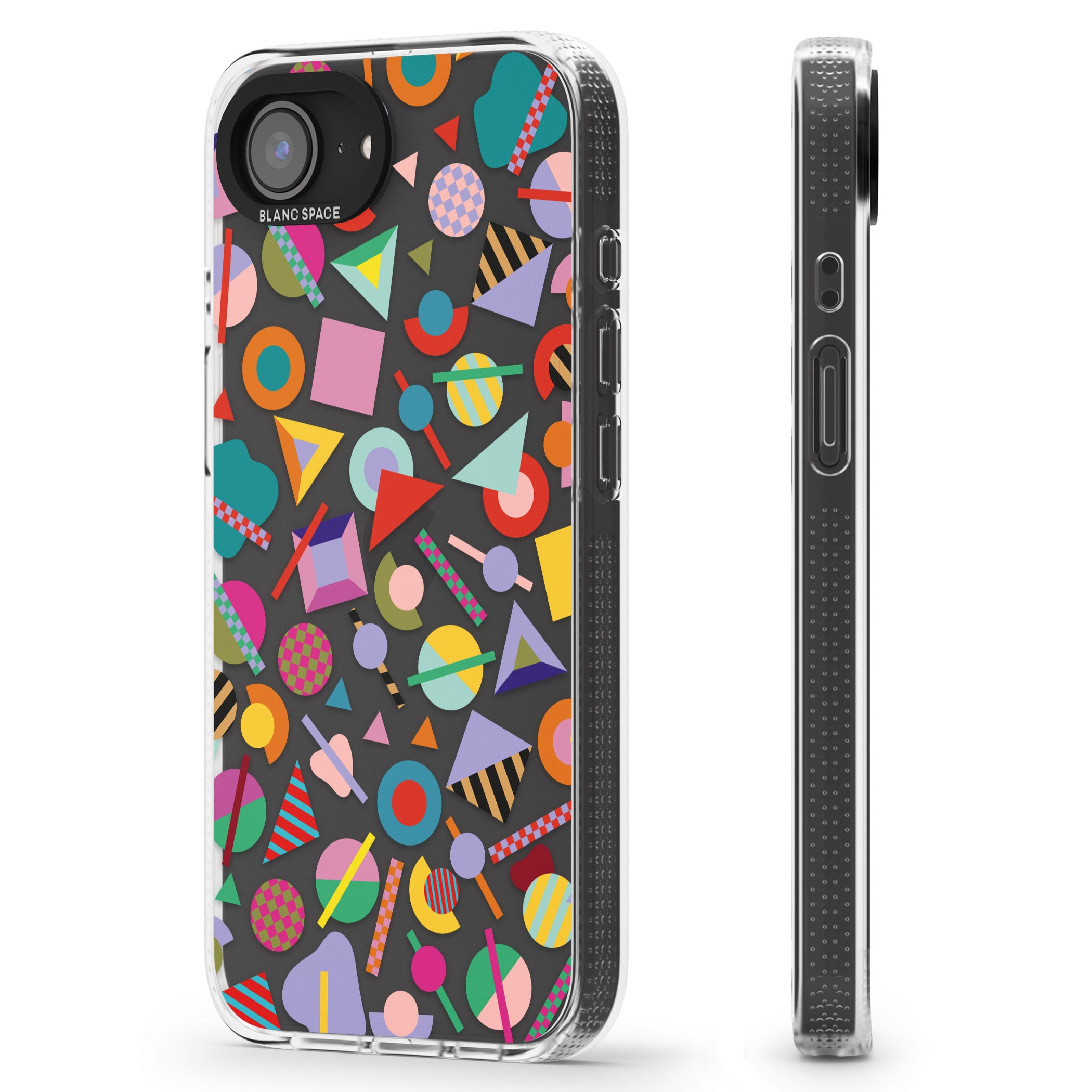 Retro Carnival Shapes iPhone 16e Clear Case Impact Air - Blanc Space
