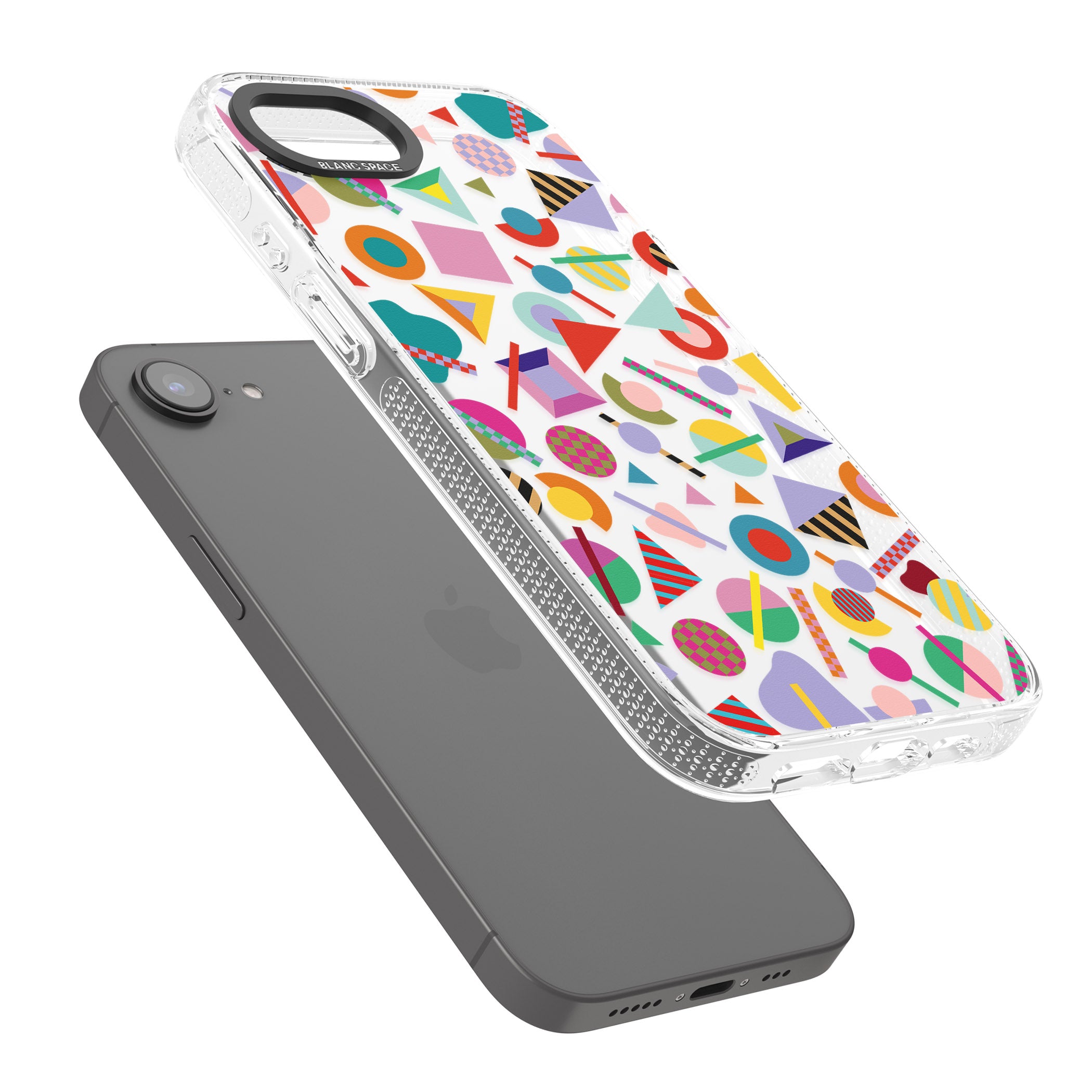Retro Carnival Shapes iPhone 16e Clear Case Impact Air - Blanc Space