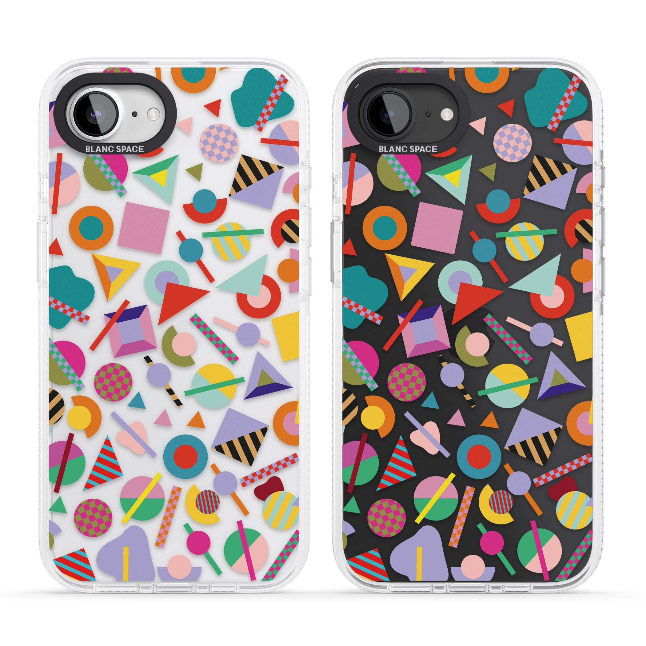 Retro Carnival Shapes iPhone 16e Clear Case Impact Air - Blanc Space