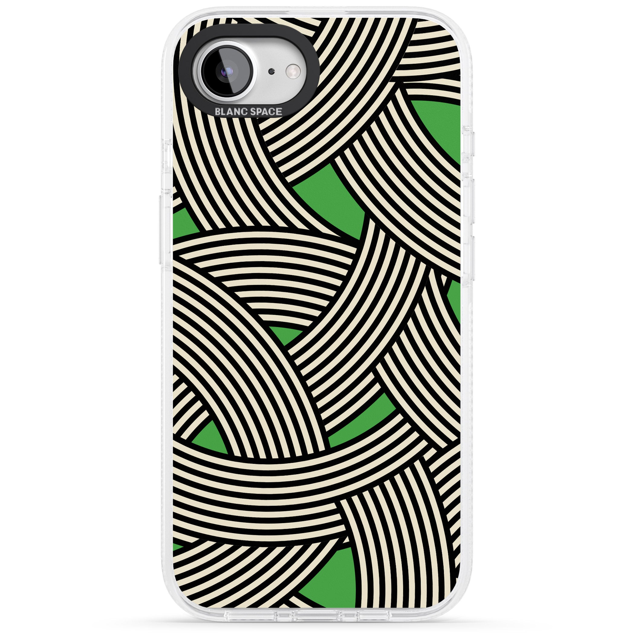 Green Optic Waves iPhone 16e Clear Case Impact Air - Blanc Space