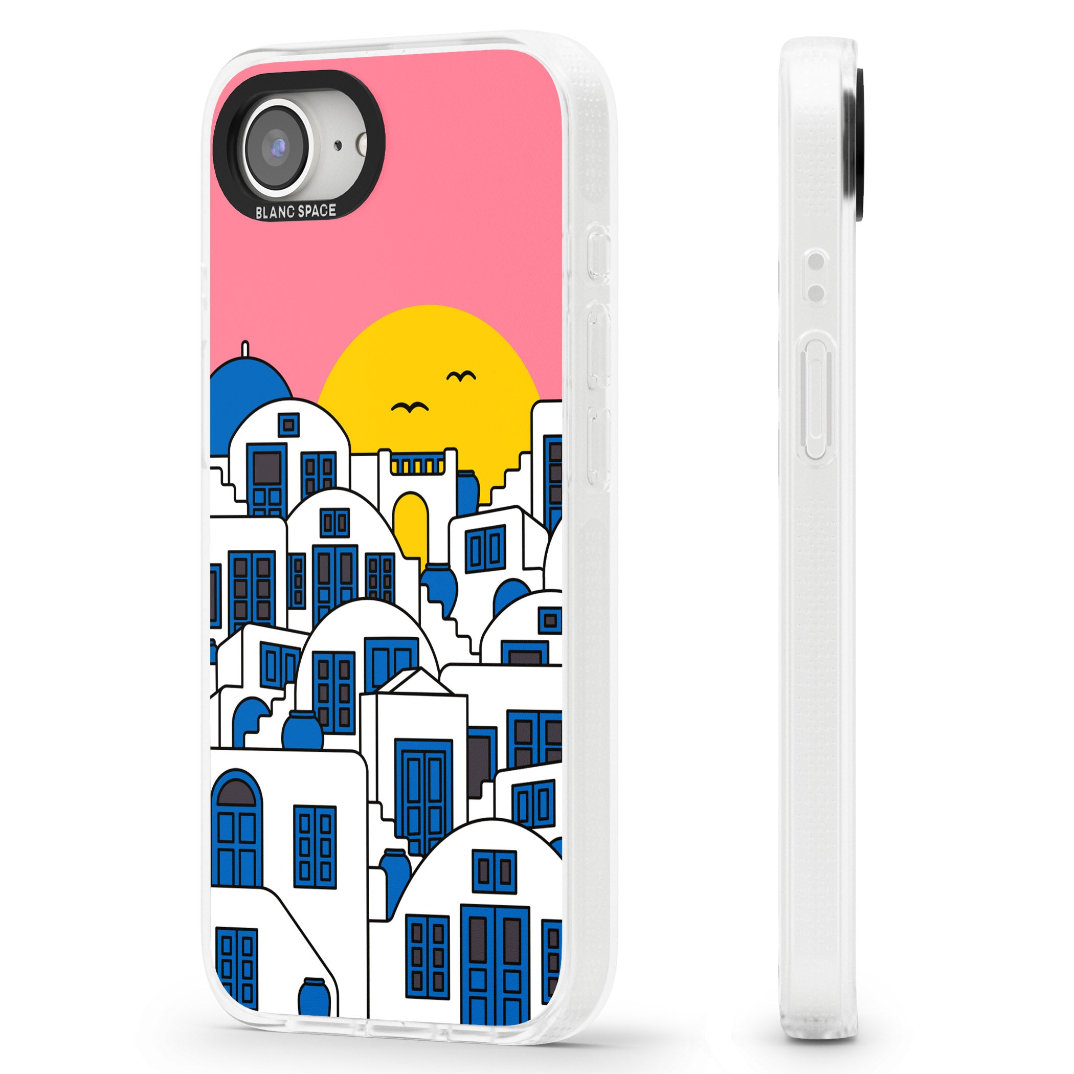 Santorini Sunset iPhone 16e Clear Case Impact Air - Blanc Space