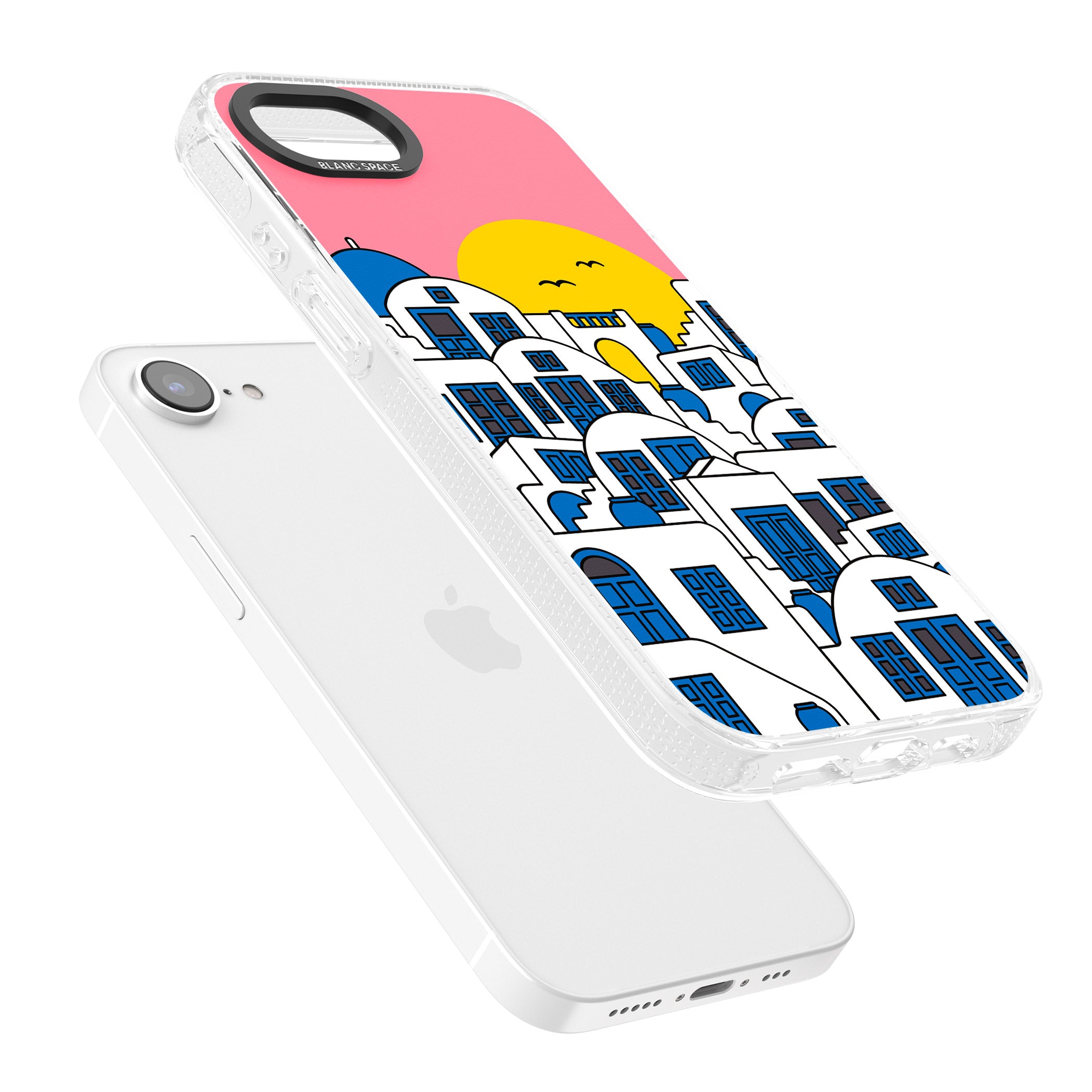 Santorini Sunset iPhone 16e Clear Case Impact Air - Blanc Space