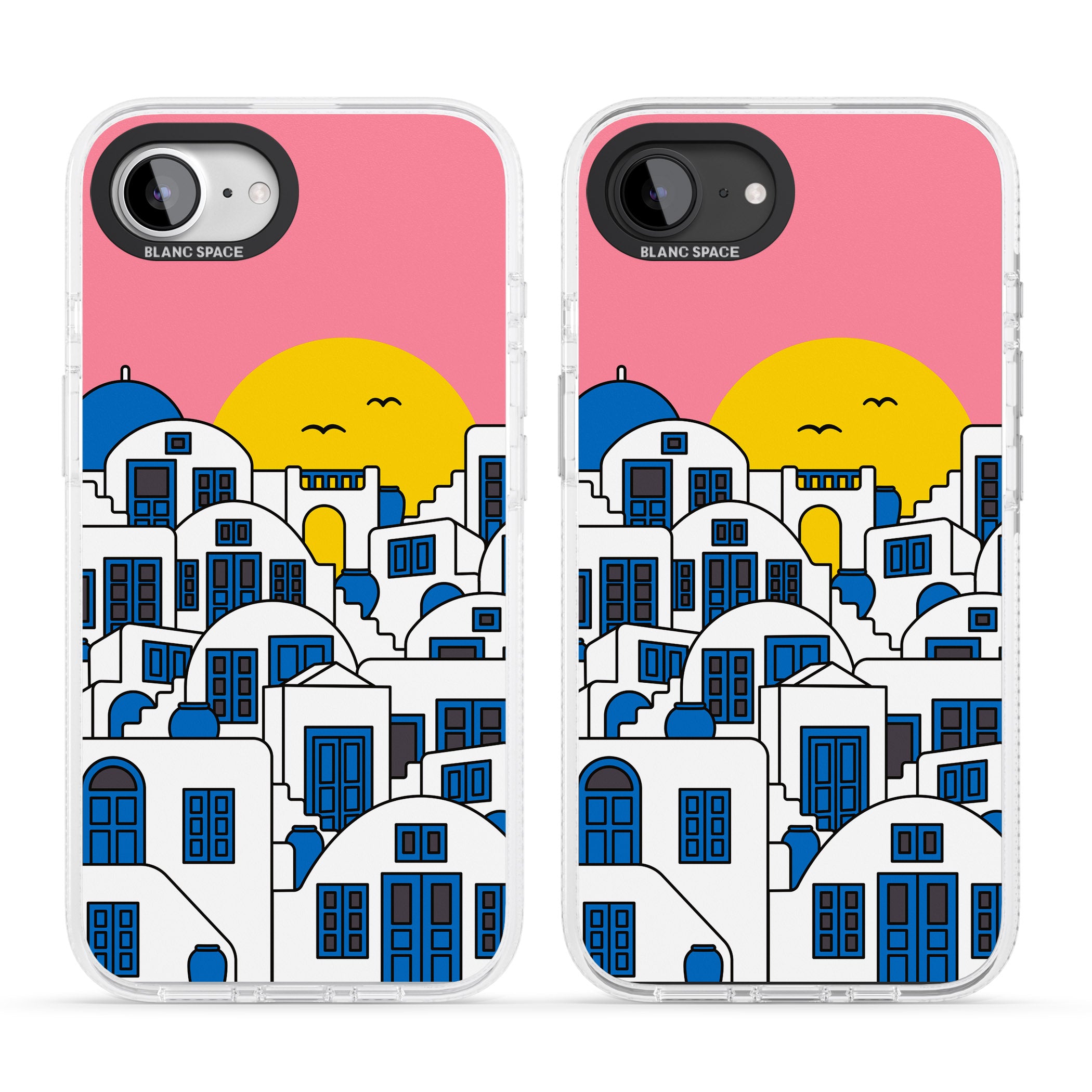 Santorini Sunset iPhone 16e Clear Case Impact Air - Blanc Space