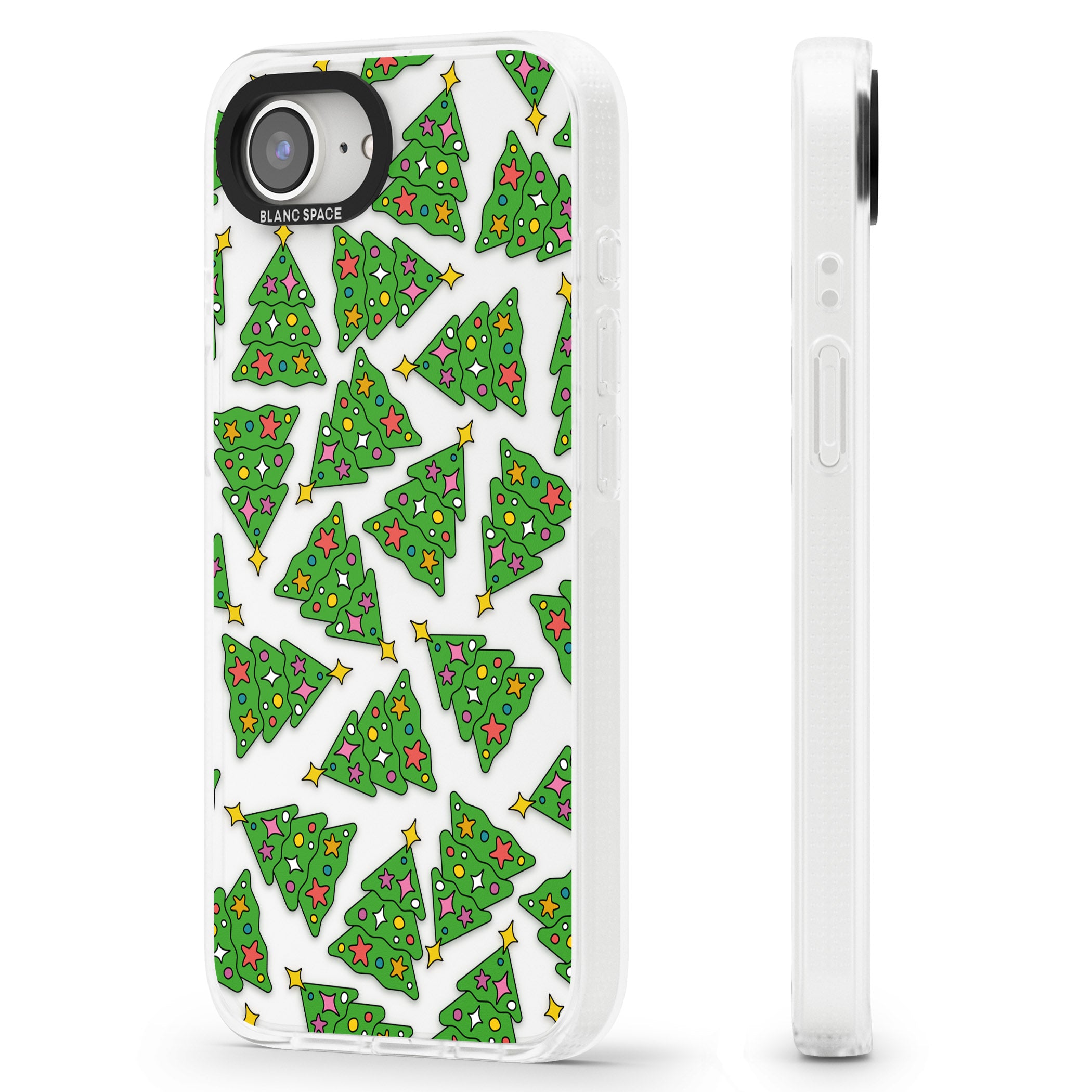 Christmas Tree Pattern iPhone 16e Clear Case Impact Air - Blanc Space