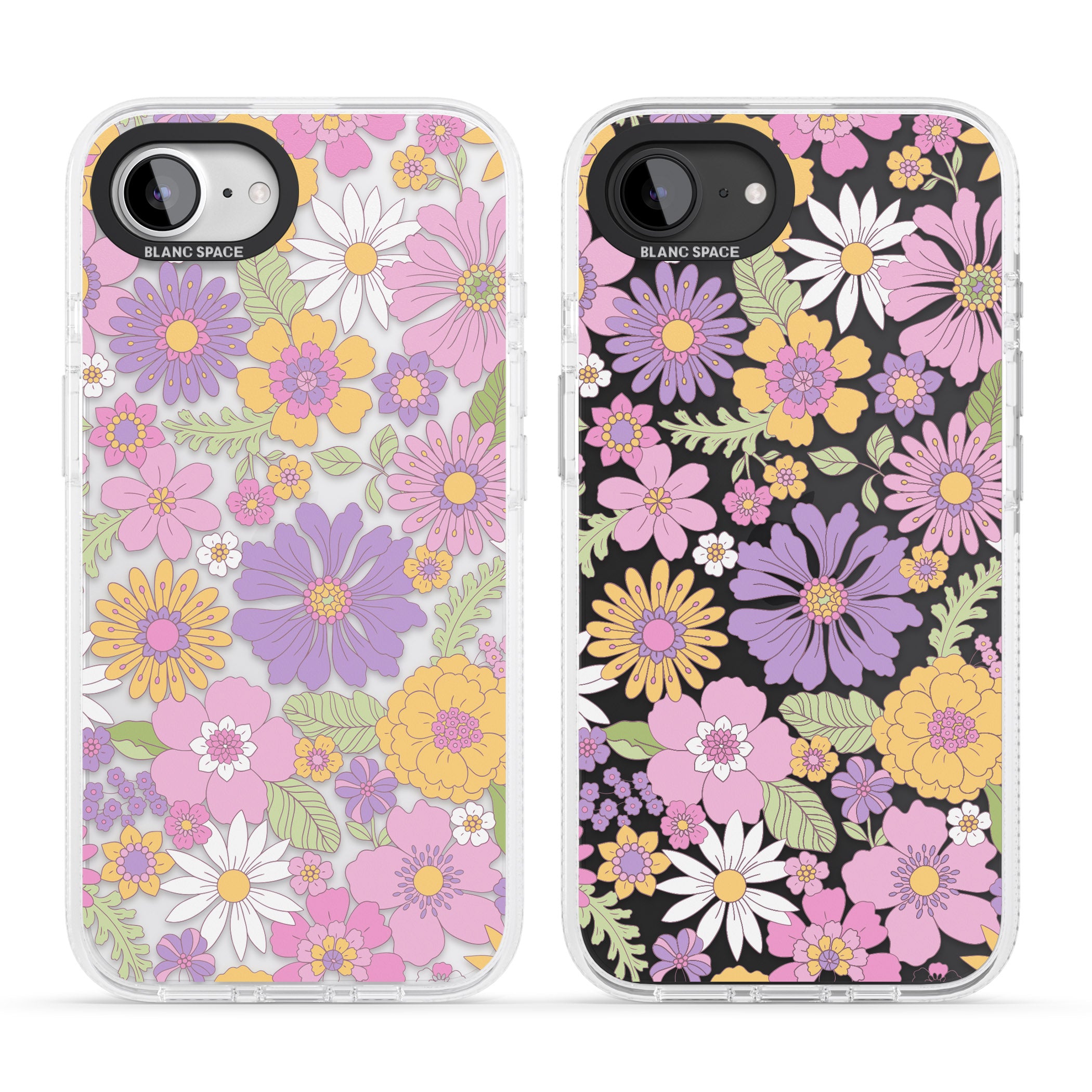 Soft Flower Mix iPhone 16e Clear Case Impact Air - Blanc Space