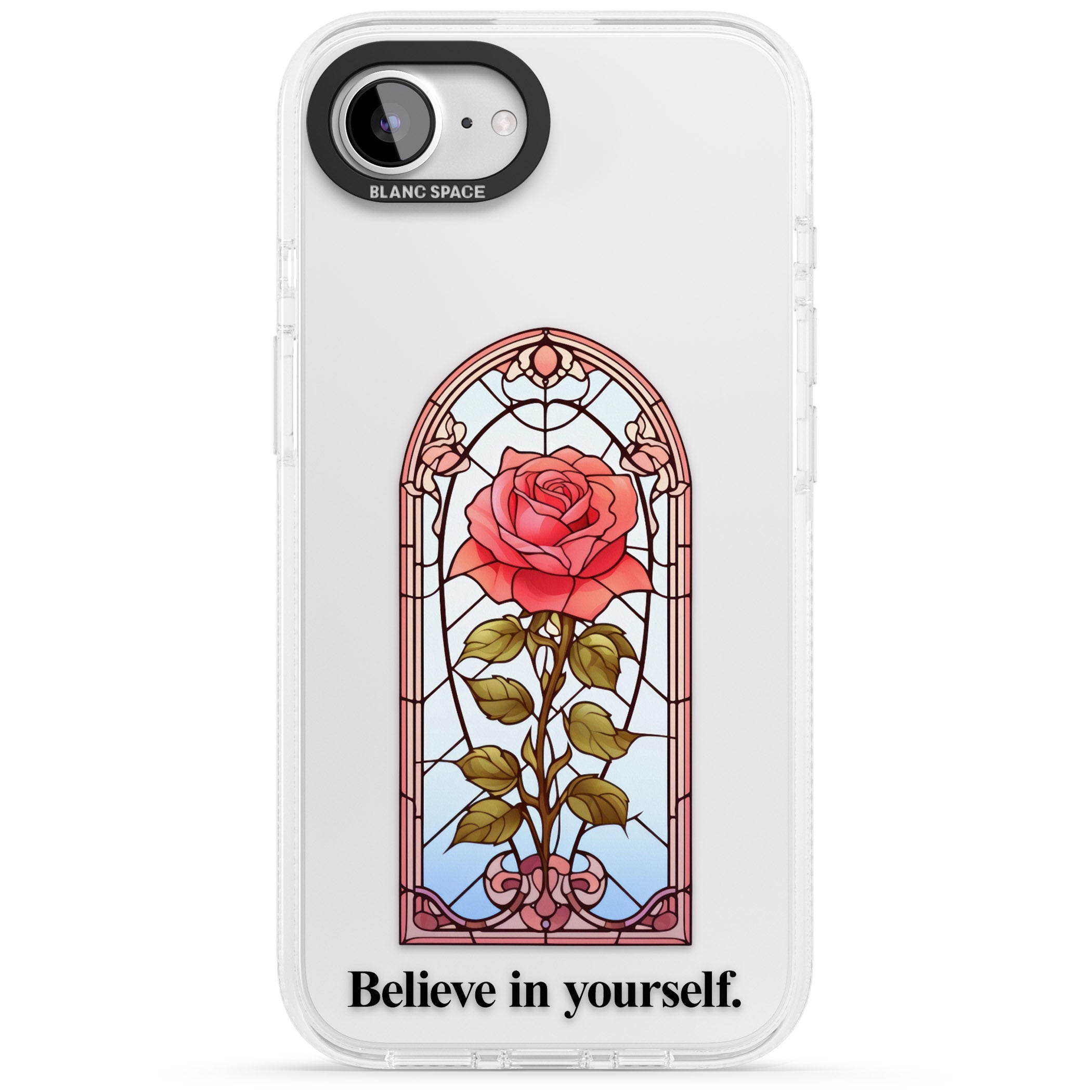 Believe in yourself iPhone 16e Clear Case Impact Air - Blanc Space