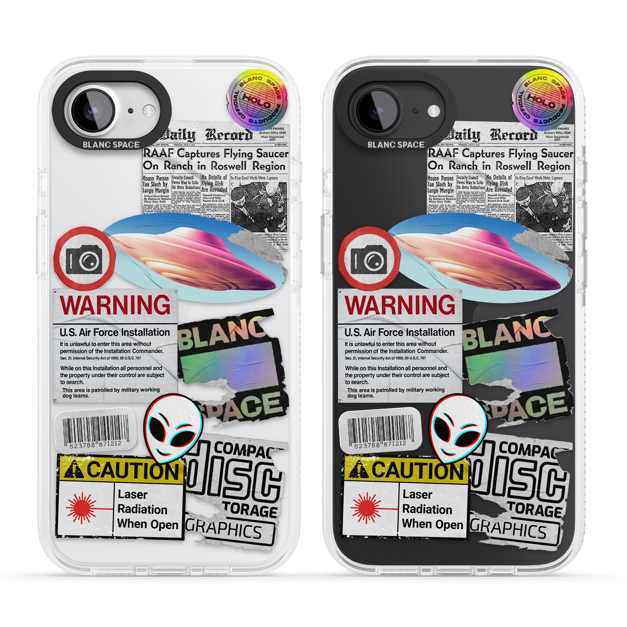 Cosmic Encounters iPhone 16e Clear Case Impact Air - Blanc Space