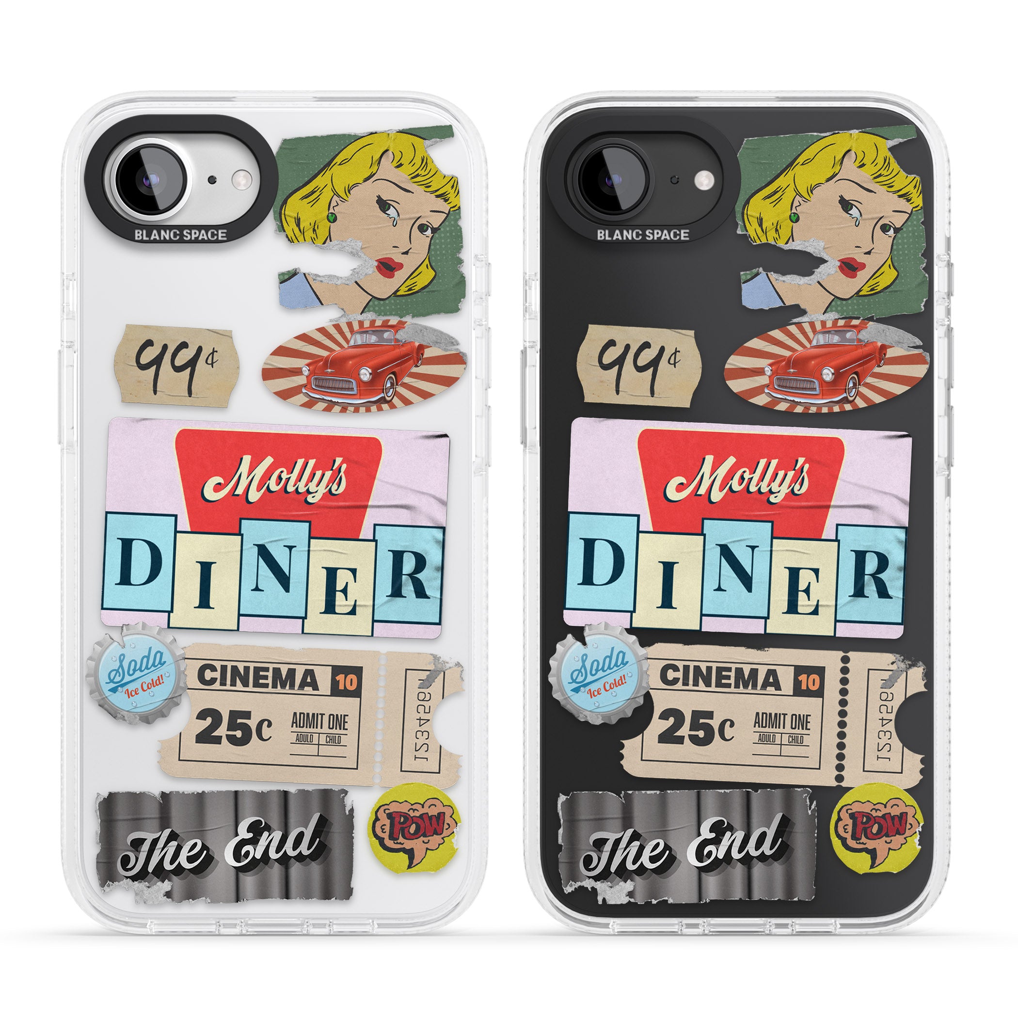 Nifty Fifties Swing iPhone 16e Clear Case Impact Air - Blanc Space