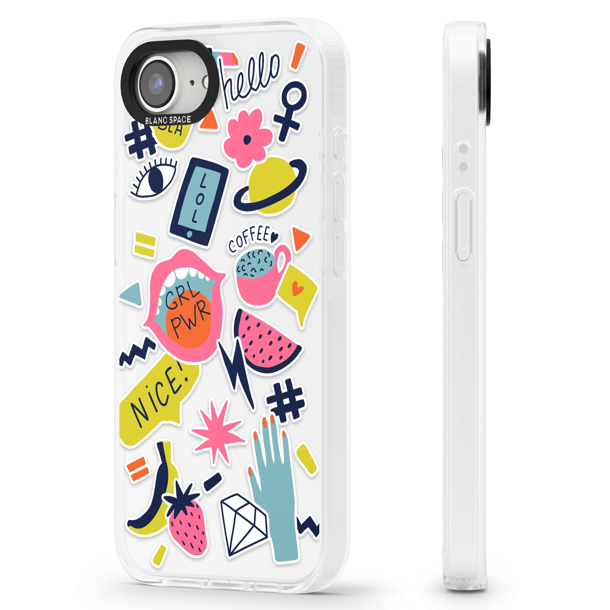 GRL PWR iPhone 16e Clear Case Impact Air - Blanc Space