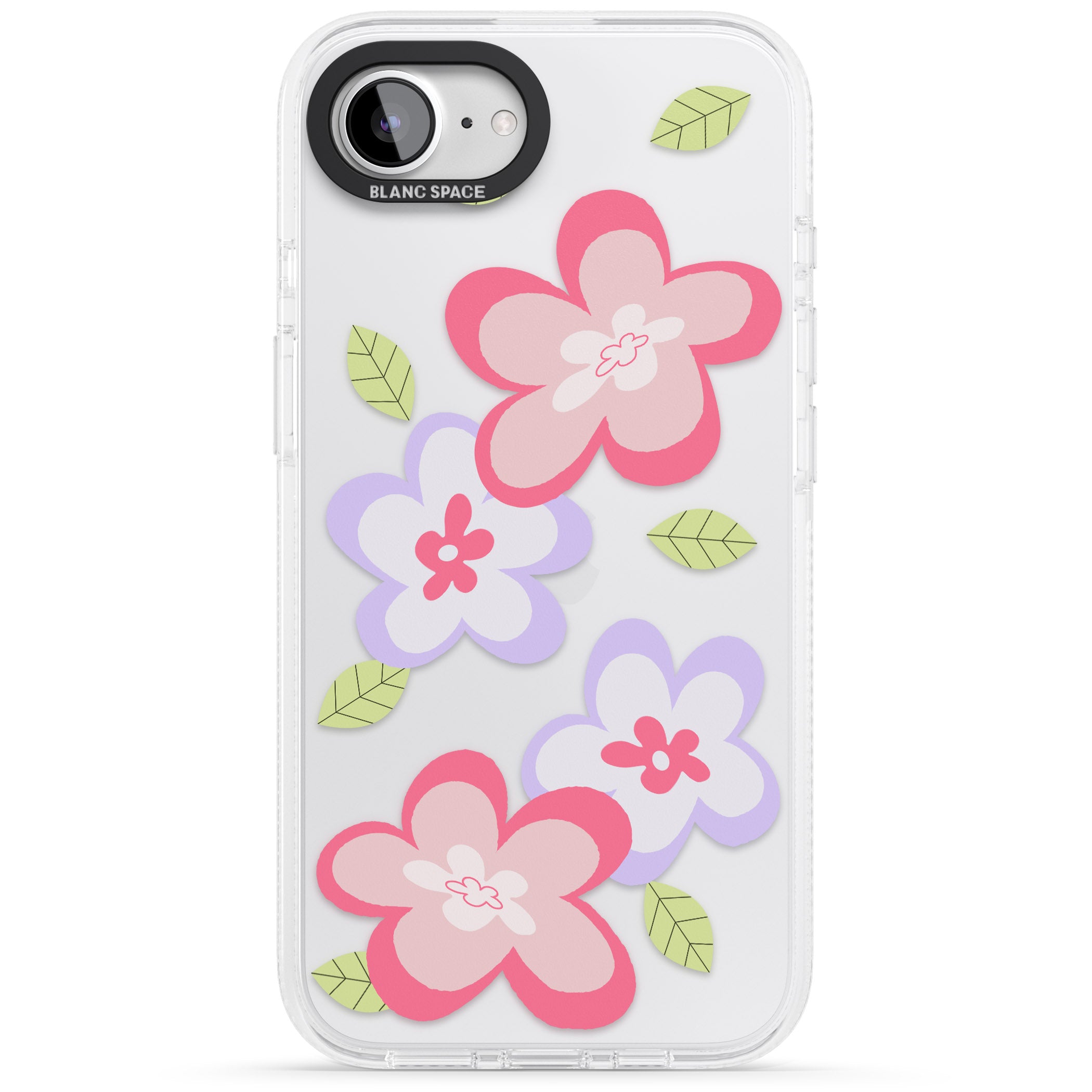 Funky Flowers iPhone 16e Clear Case Impact Air - Blanc Space