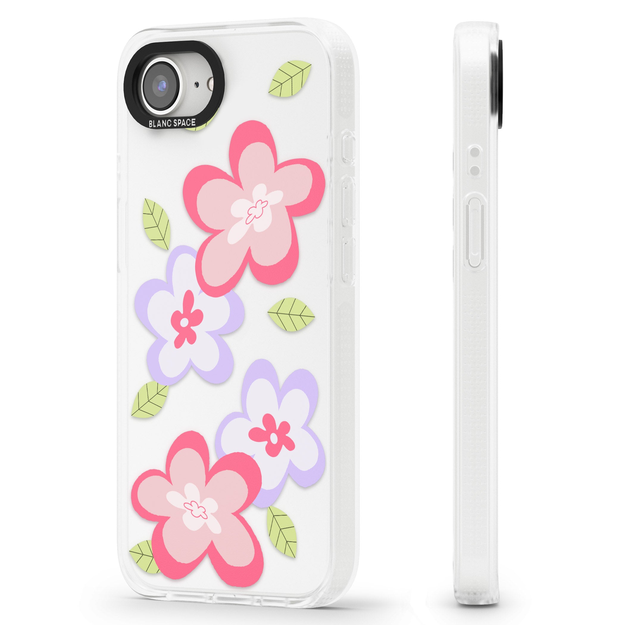 Funky Flowers iPhone 16e Clear Case Impact Air - Blanc Space