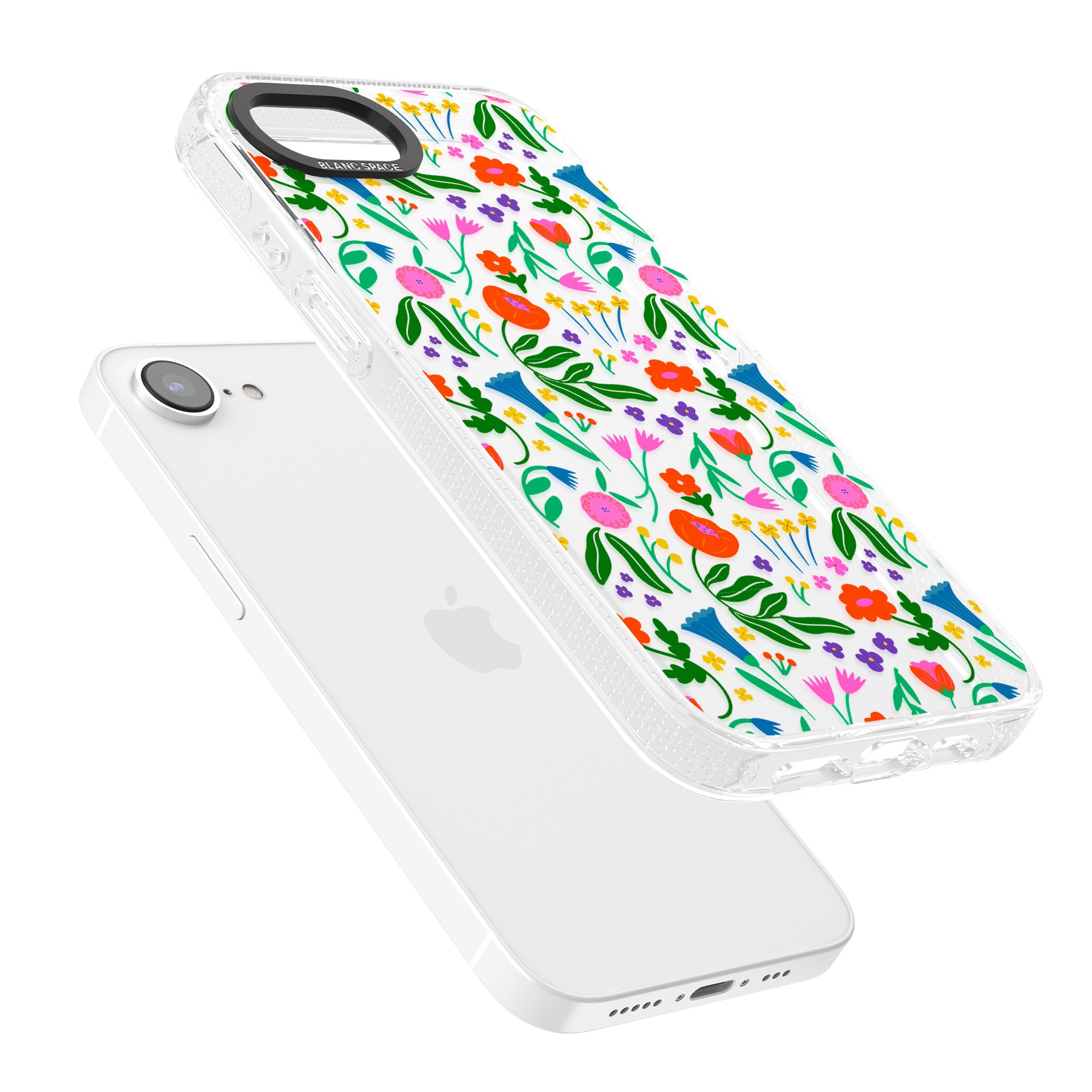 Summer Floral Fiesta iPhone 16e Clear Case Impact Air - Blanc Space
