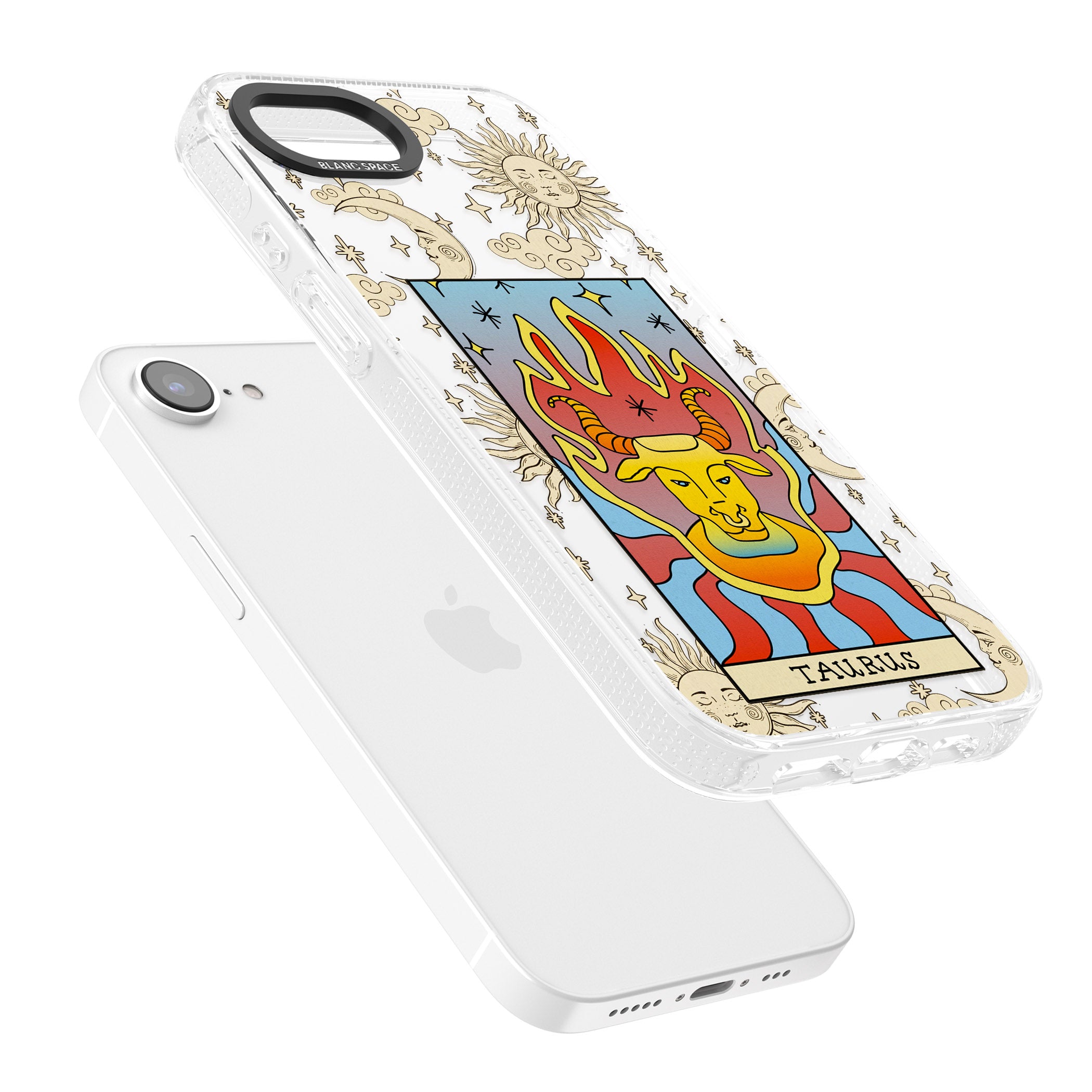 Celestial Zodiac - Taurus iPhone 16e Clear Case Impact Air - Blanc Space
