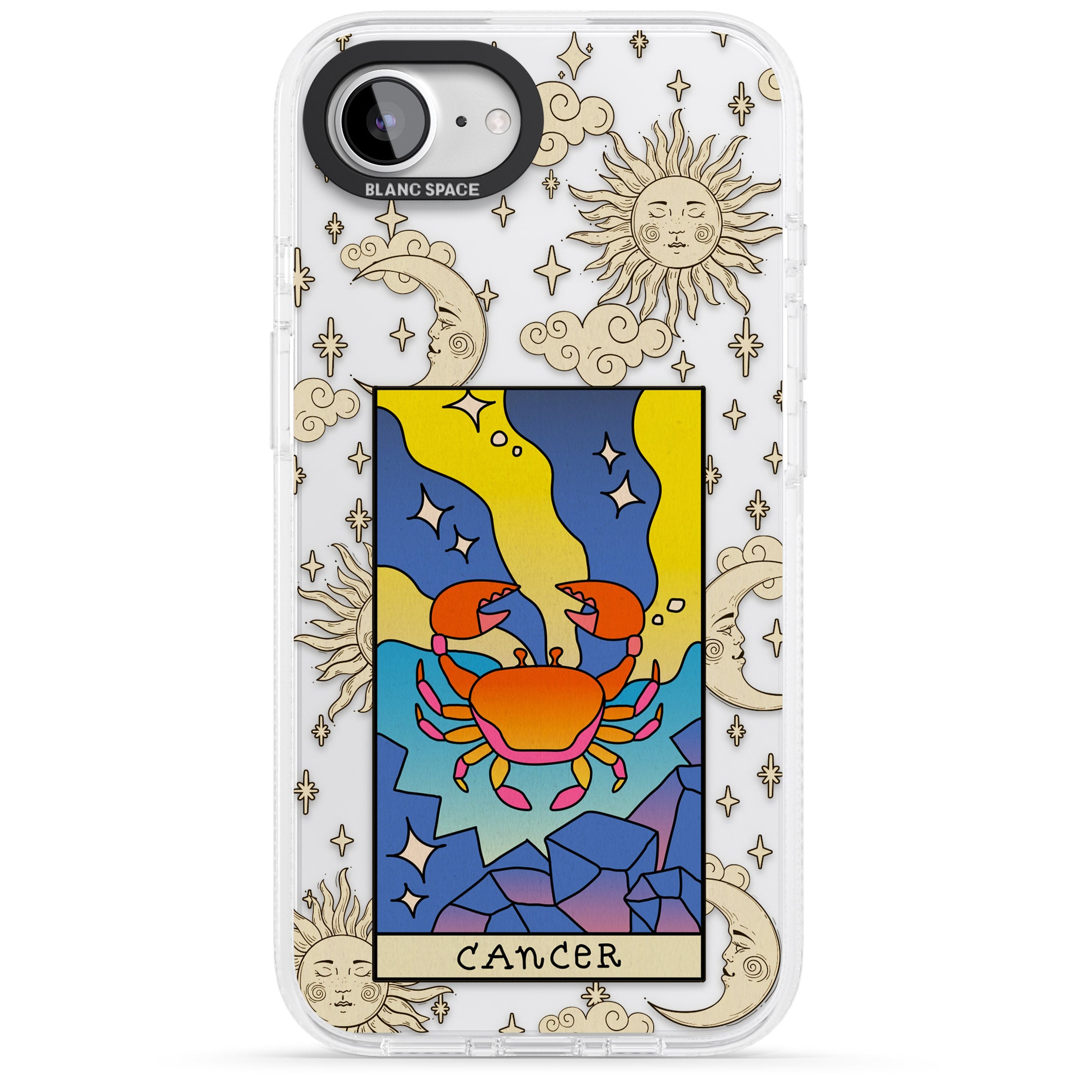 Celestial Zodiac - Cancer iPhone 16e Clear Case Impact Air - Blanc Space