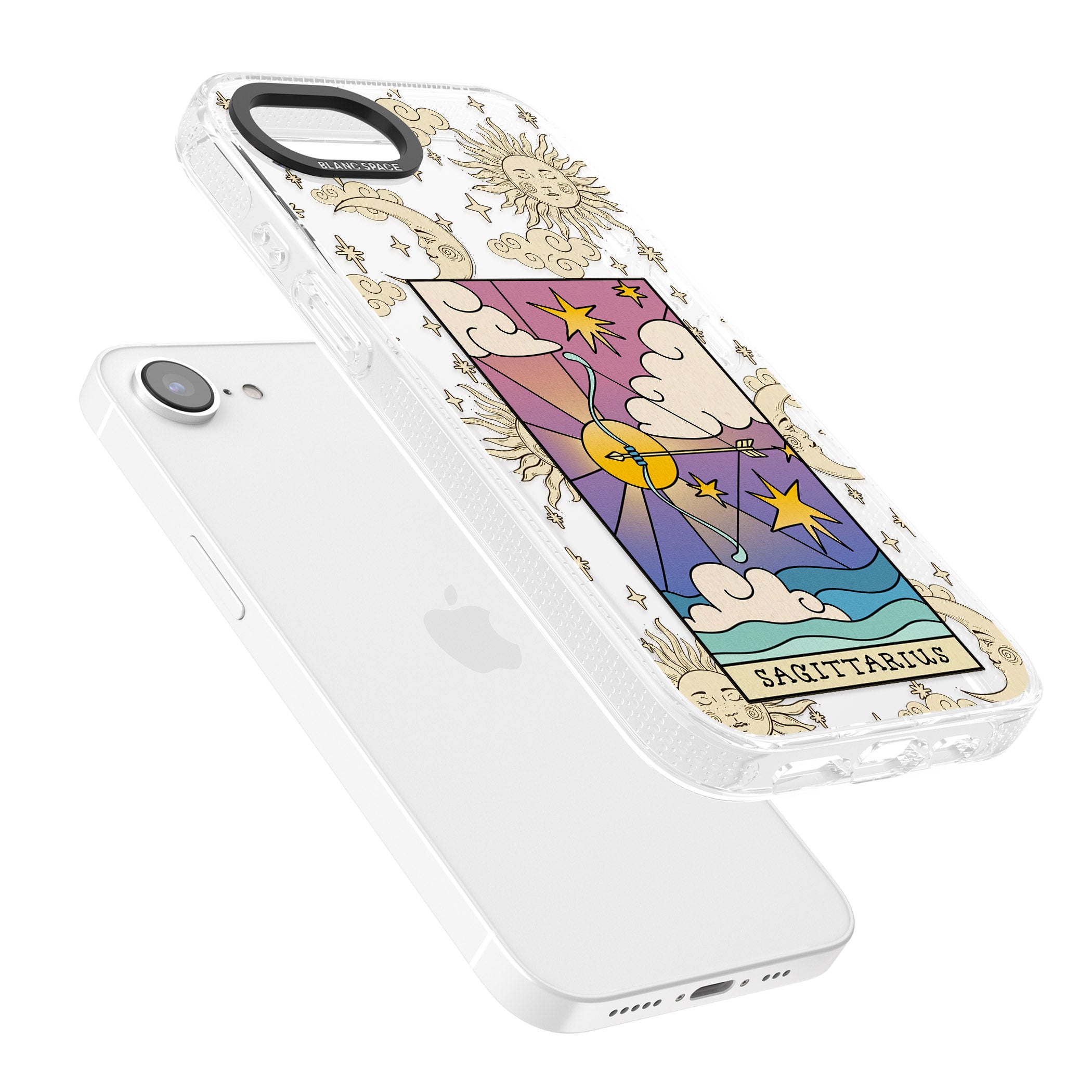 Celestial Zodiac - Sagittarius iPhone 16e Clear Case Impact Air - Blanc Space