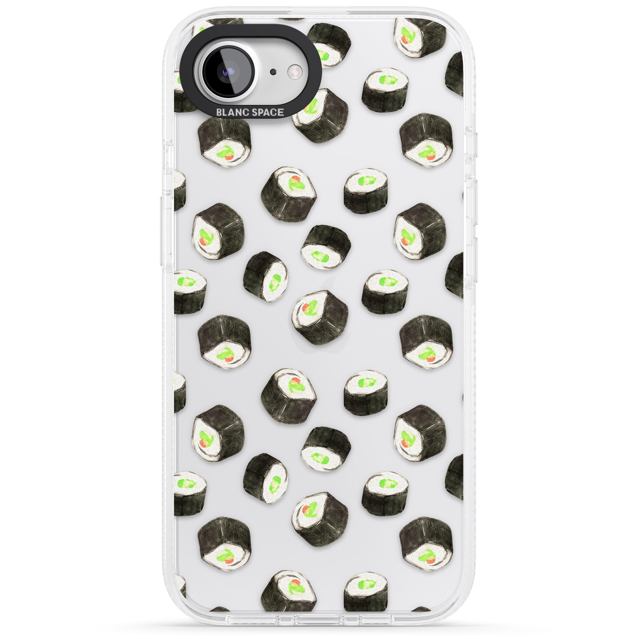 Maki Rolls Sushi Pattern iPhone 16e Clear Case Impact Air - Blanc Space