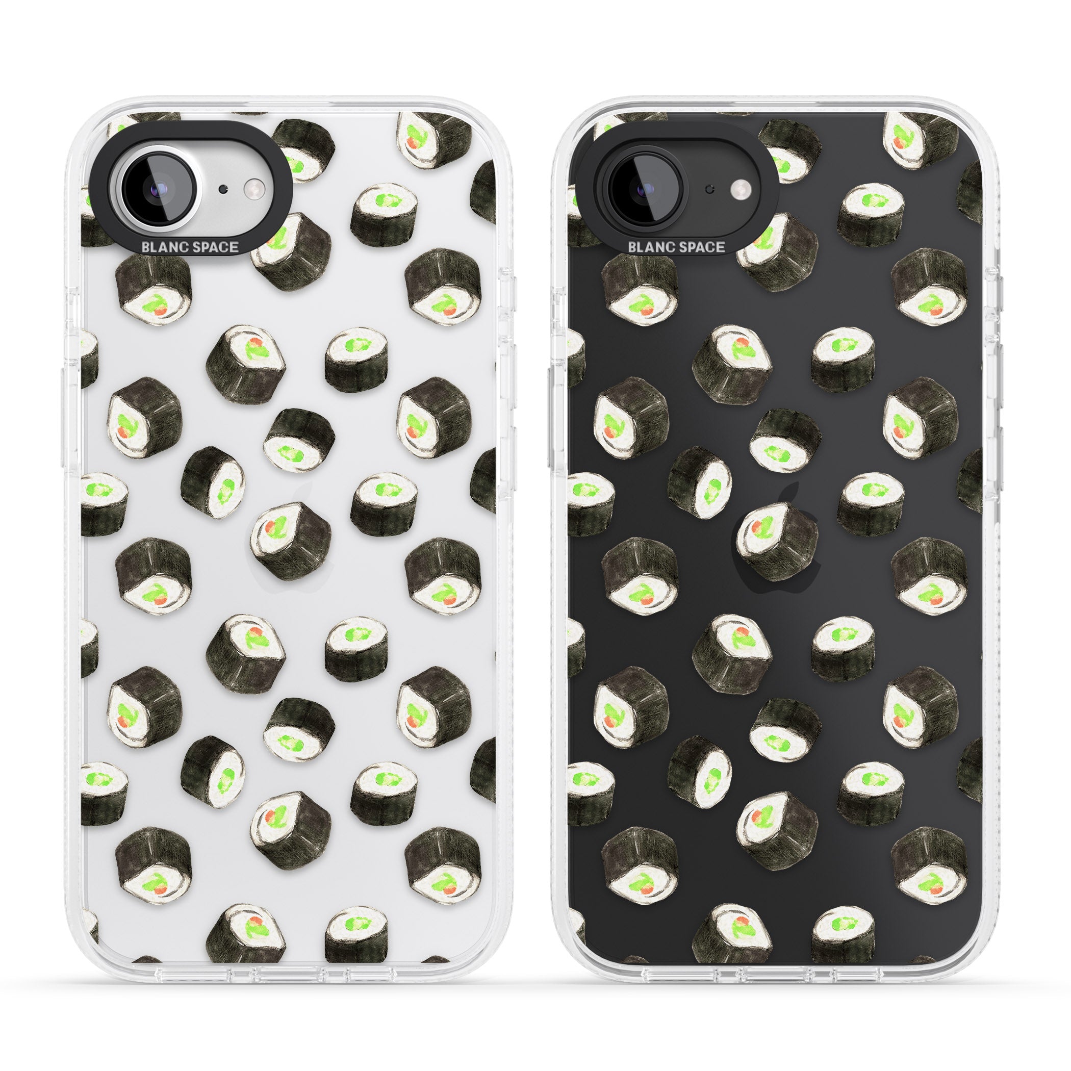 Maki Rolls Sushi Pattern iPhone 16e Clear Case Impact Air - Blanc Space