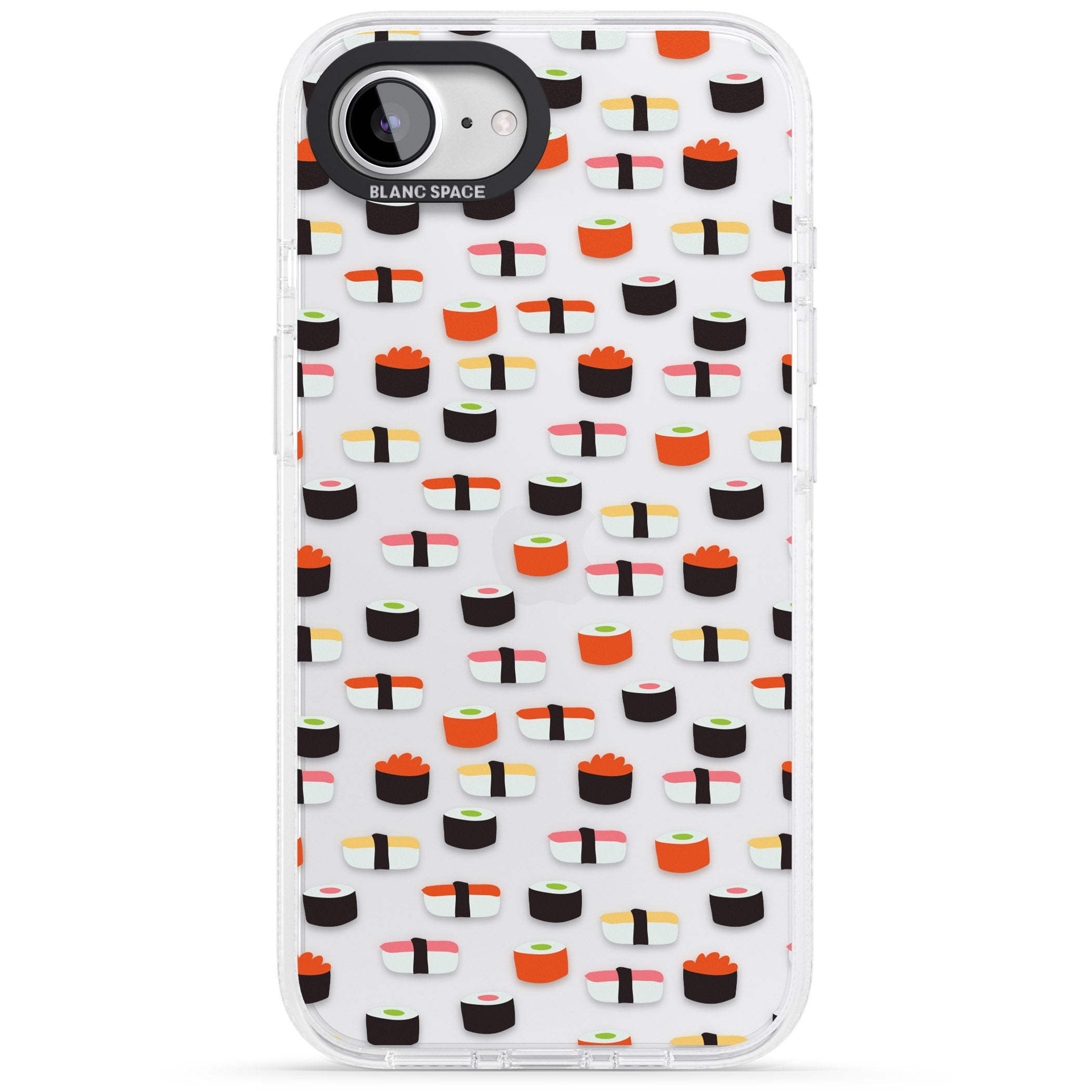 Minimalist Sushi Pattern iPhone 16e Clear Case Impact Air - Blanc Space
