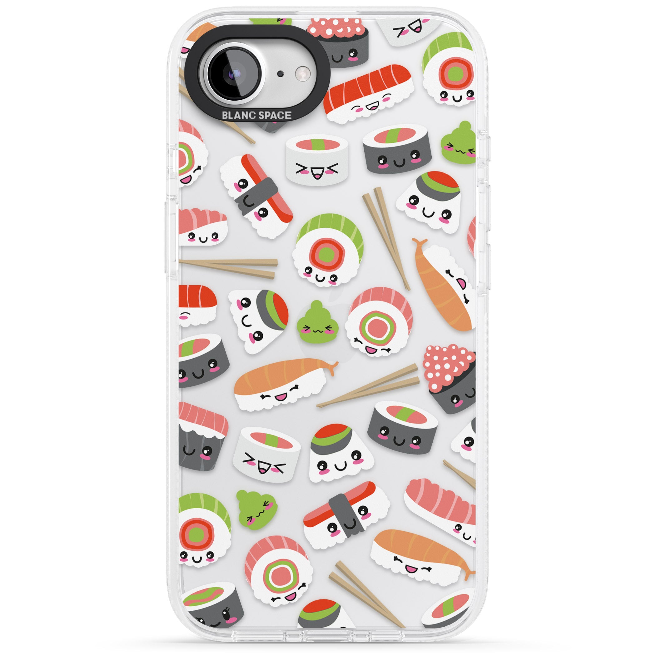 Kawaii Sushi Mix iPhone 16e Clear Case Impact Air - Blanc Space