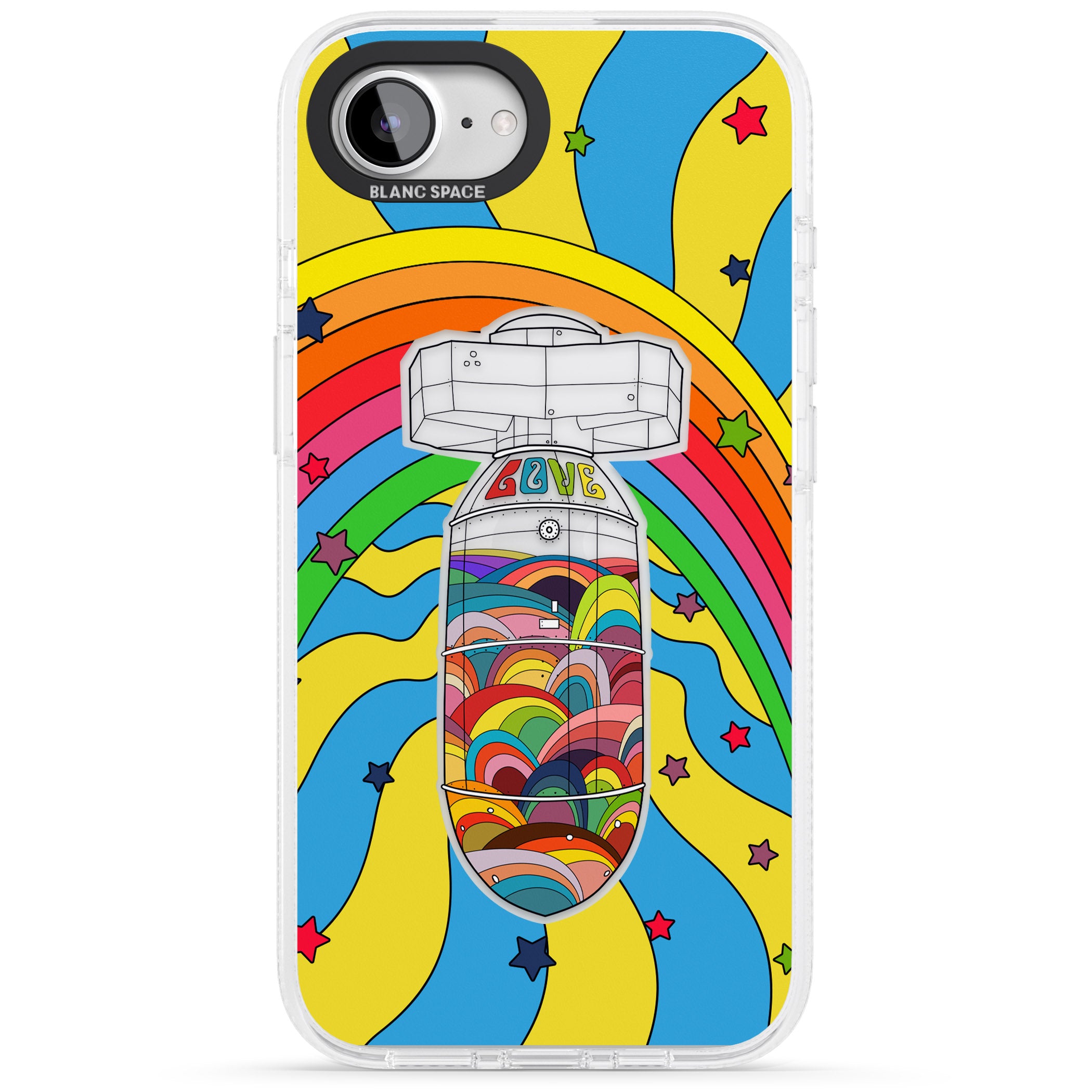 Love Bomb iPhone 16e Clear Case Impact Air - Blanc Space