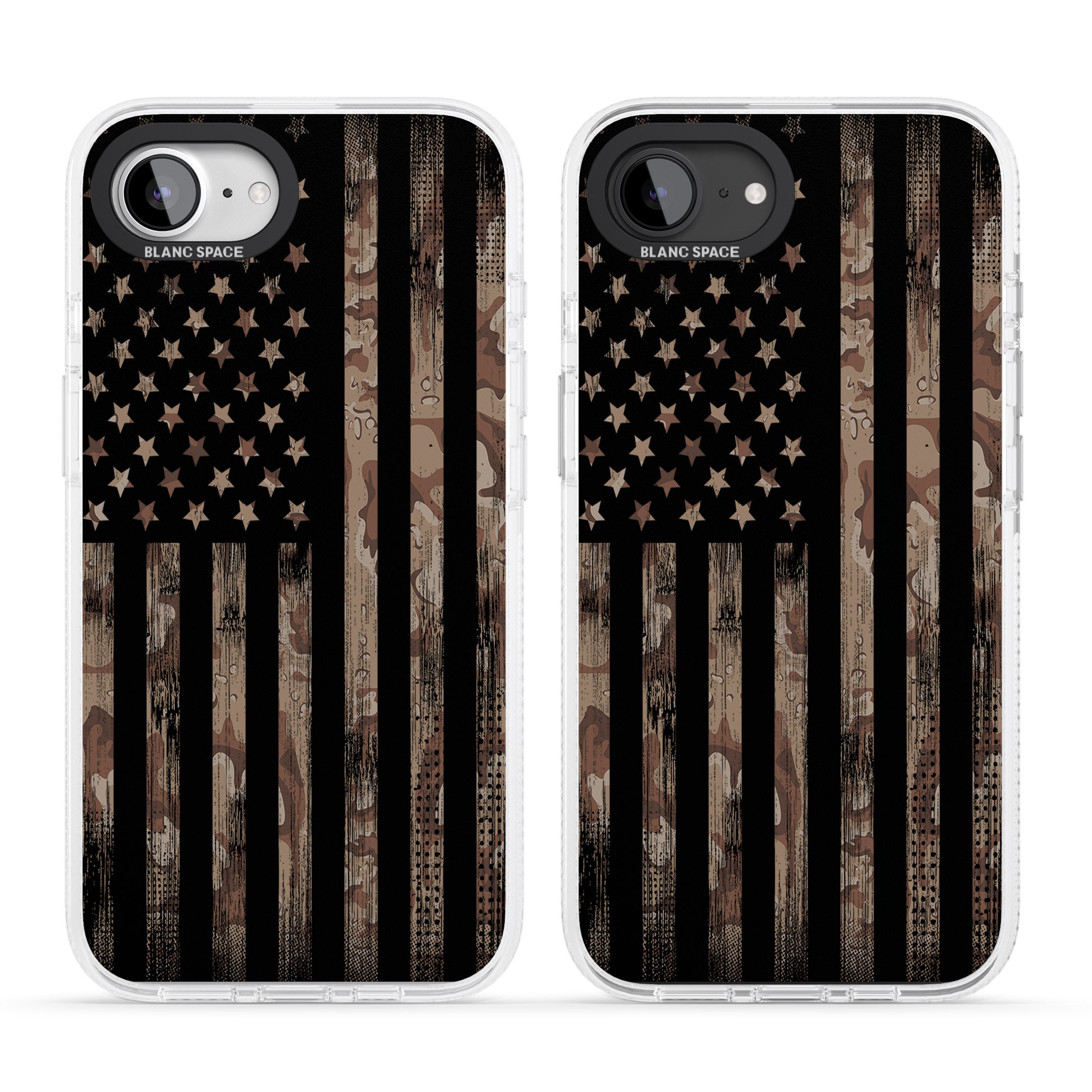 American Flag Camo iPhone 16e Clear Case Impact Air - Blanc Space