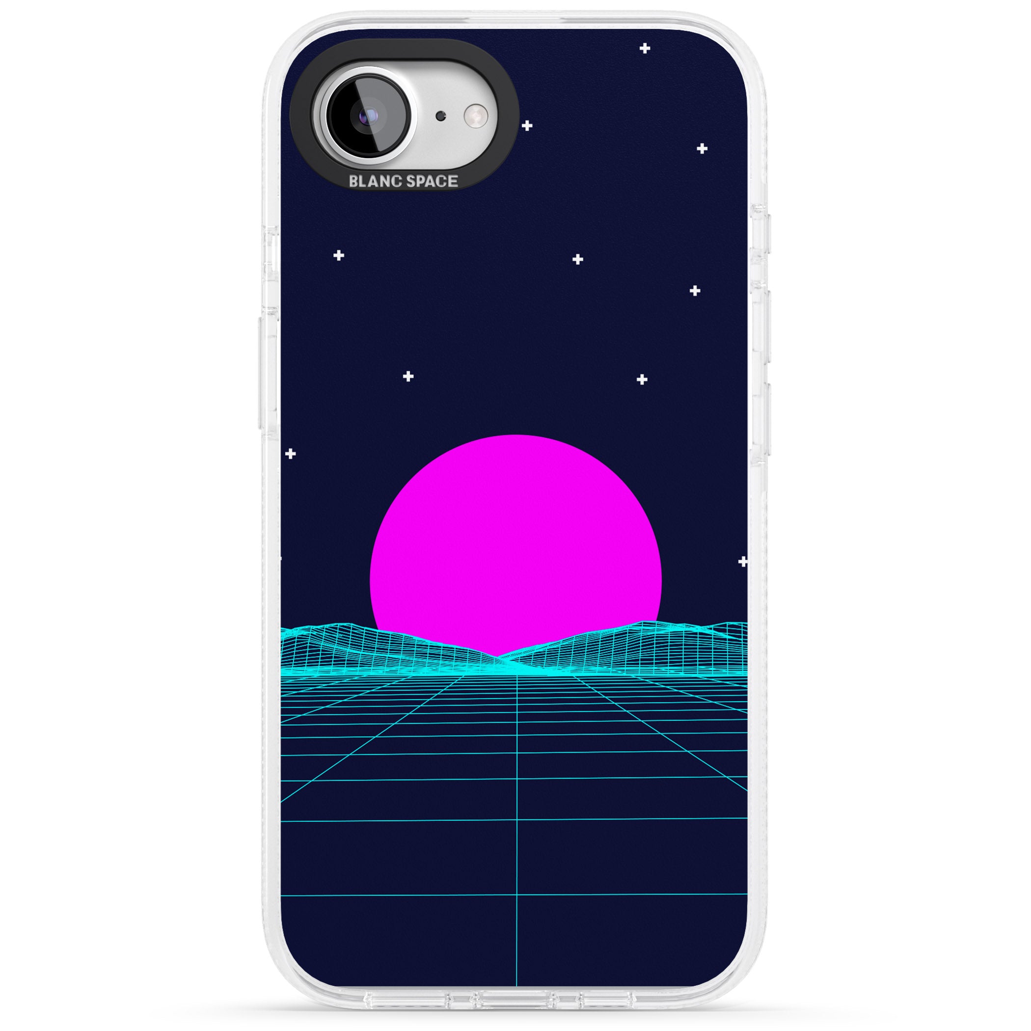 Miami Sunset Vaporwave iPhone 16e Clear Case Impact Air - Blanc Space