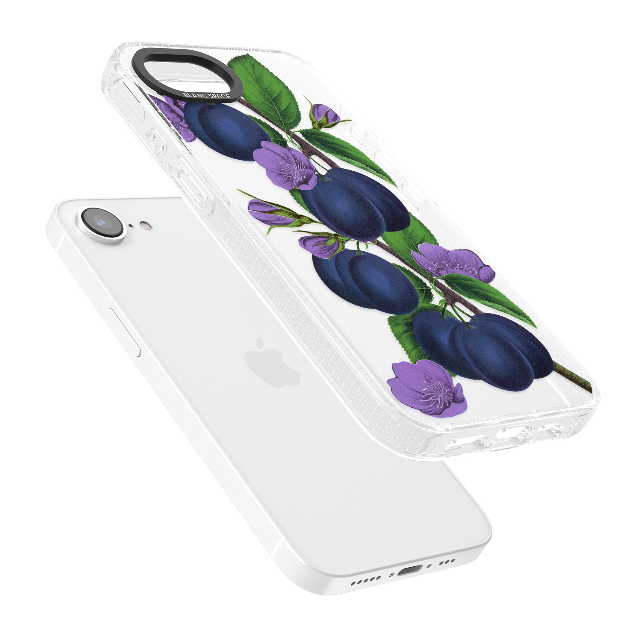 Vintage Painted Plums iPhone 16e Clear Case Impact Air - Blanc Space