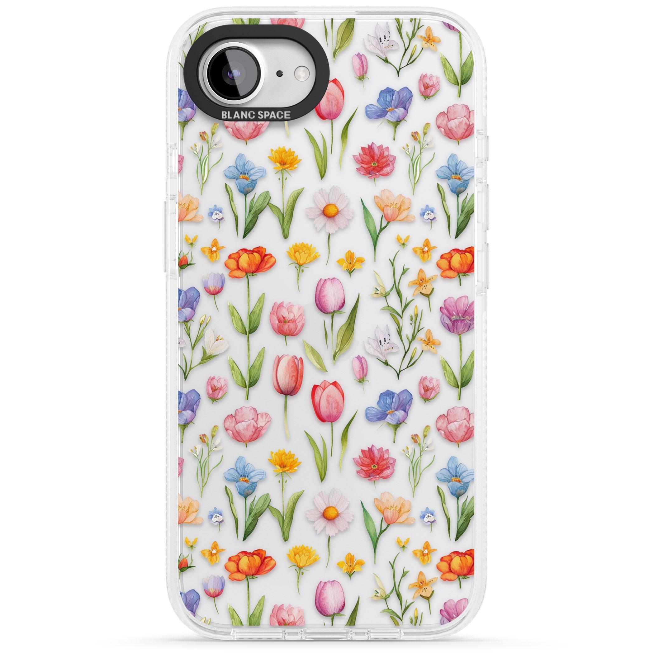 Small Flower Mix iPhone 16e Clear Case Impact Air - Blanc Space
