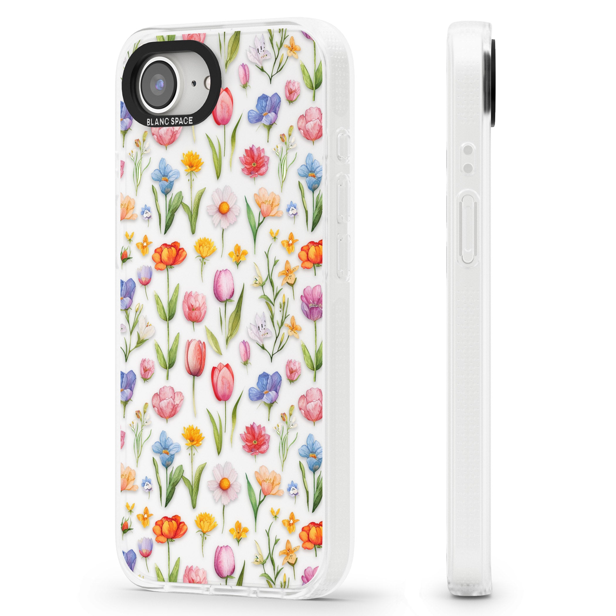 Small Flower Mix iPhone 16e Clear Case Impact Air - Blanc Space