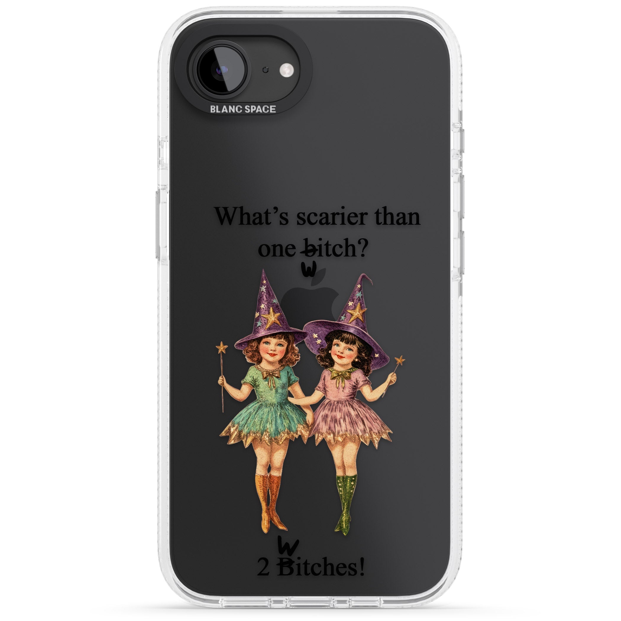 Two Witches iPhone 16e Clear Case Impact Air - Blanc Space