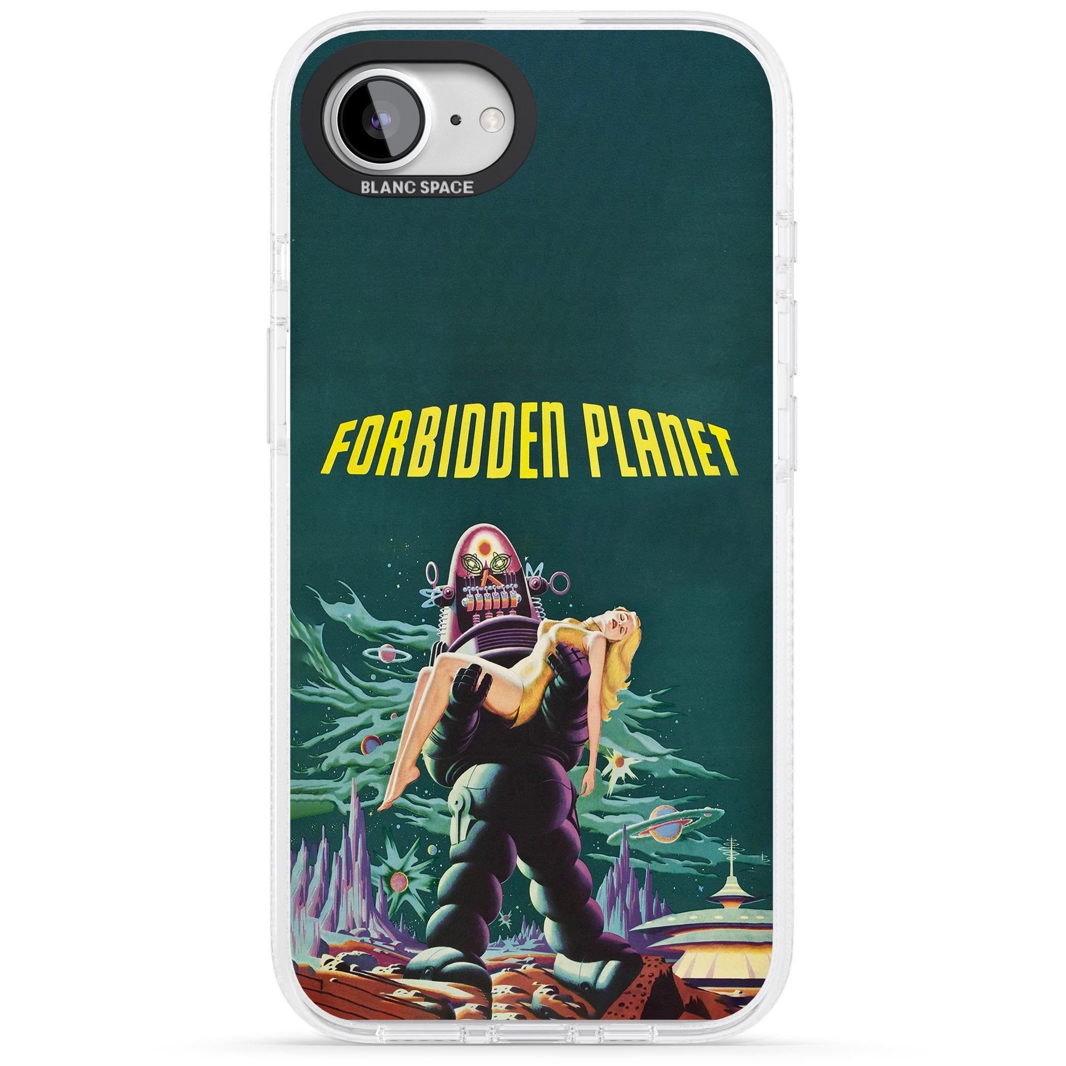 Forbidden Planet Poster iPhone 16e Clear Case Impact Air - Blanc Space