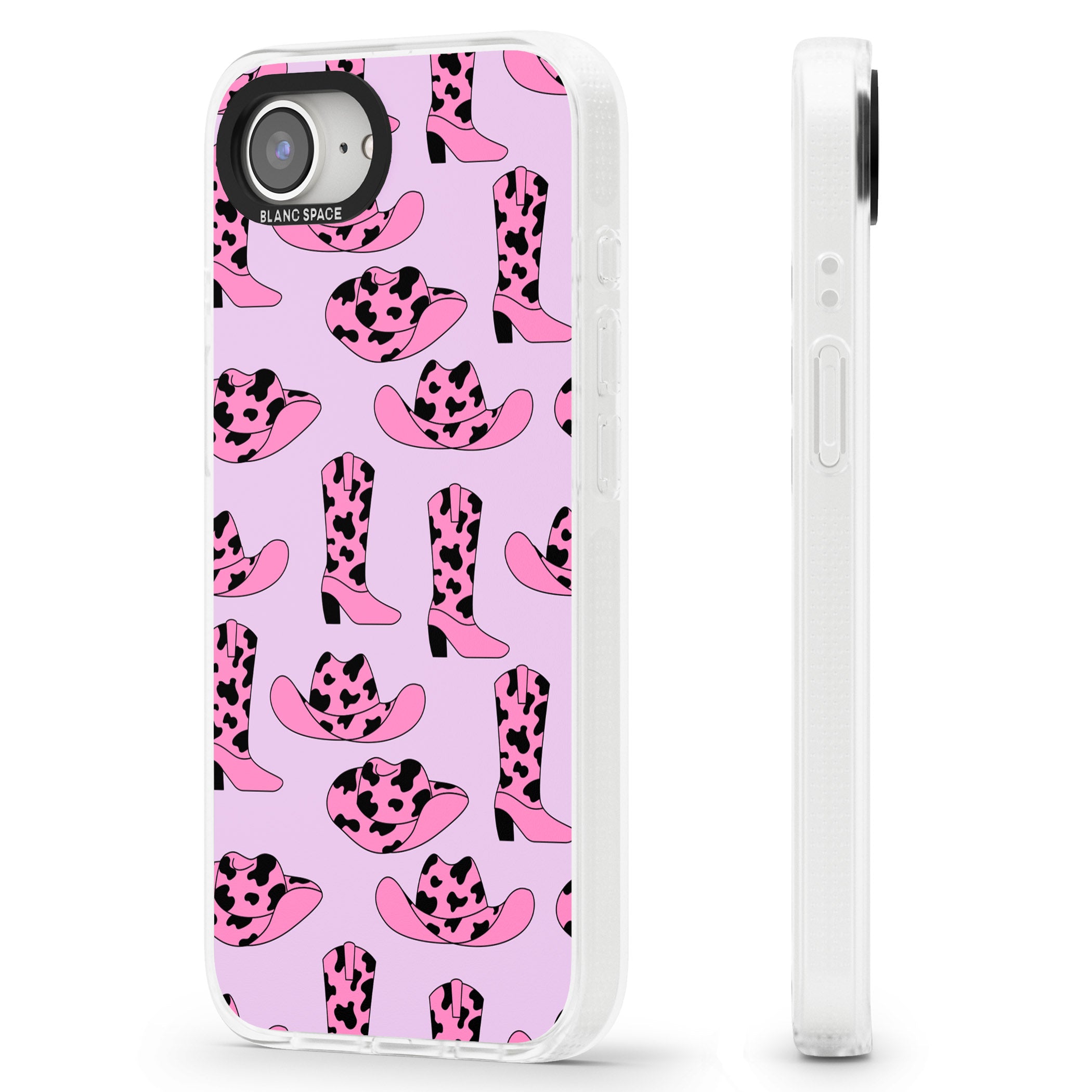 Cow-Girl Pattern iPhone 16e Clear Case Impact Air - Blanc Space