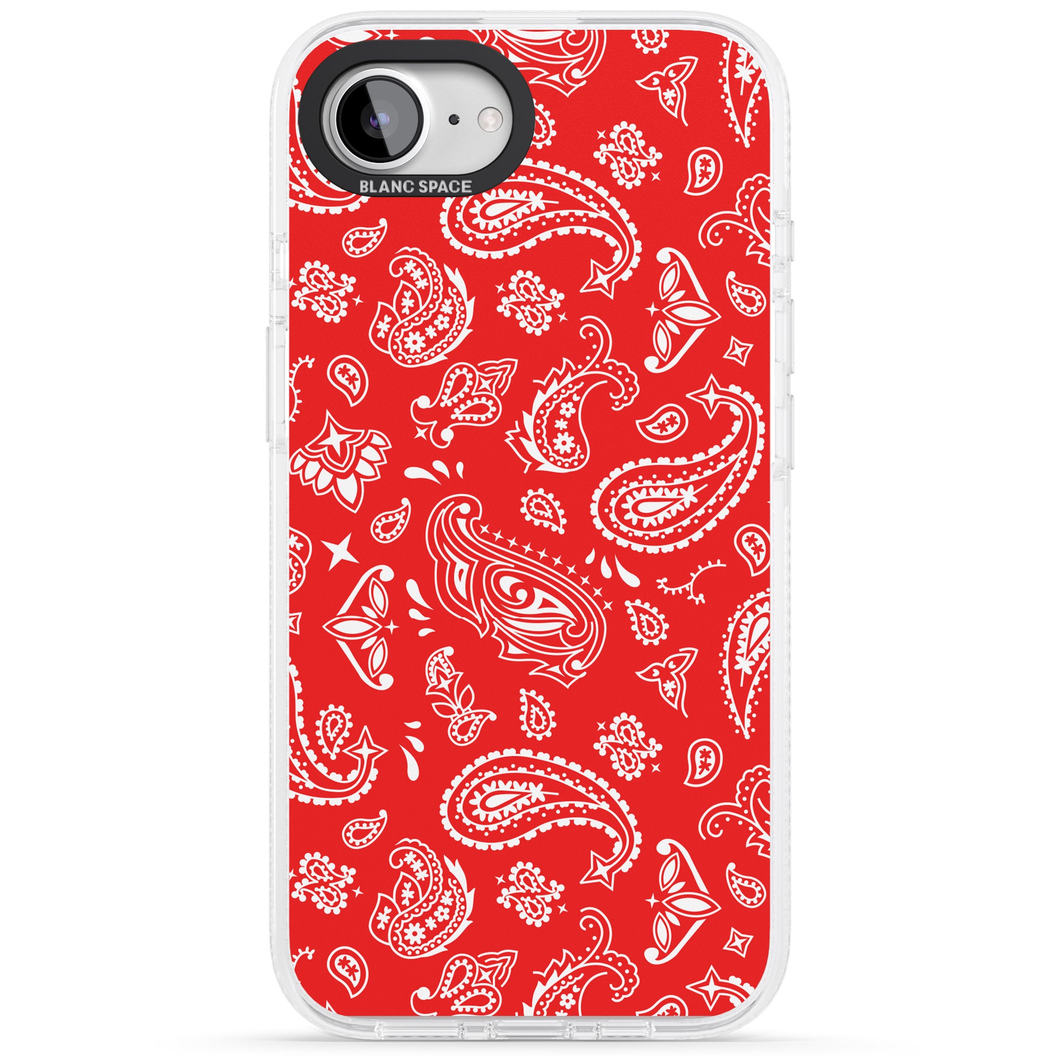 Red Bandana iPhone 16e Clear Case Impact Air - Blanc Space
