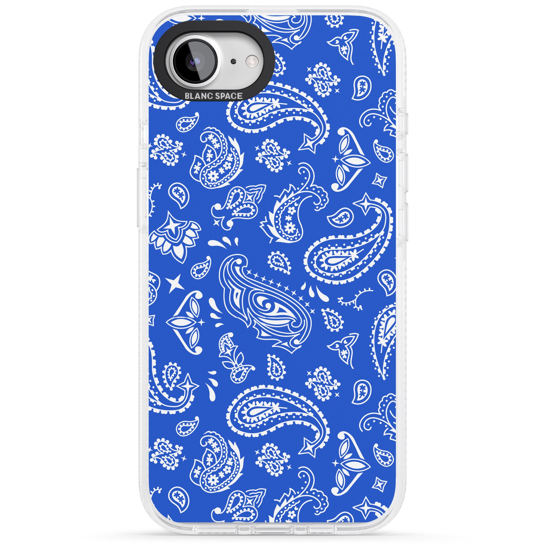 Blue Bandana iPhone 16e Clear Case Impact Air - Blanc Space