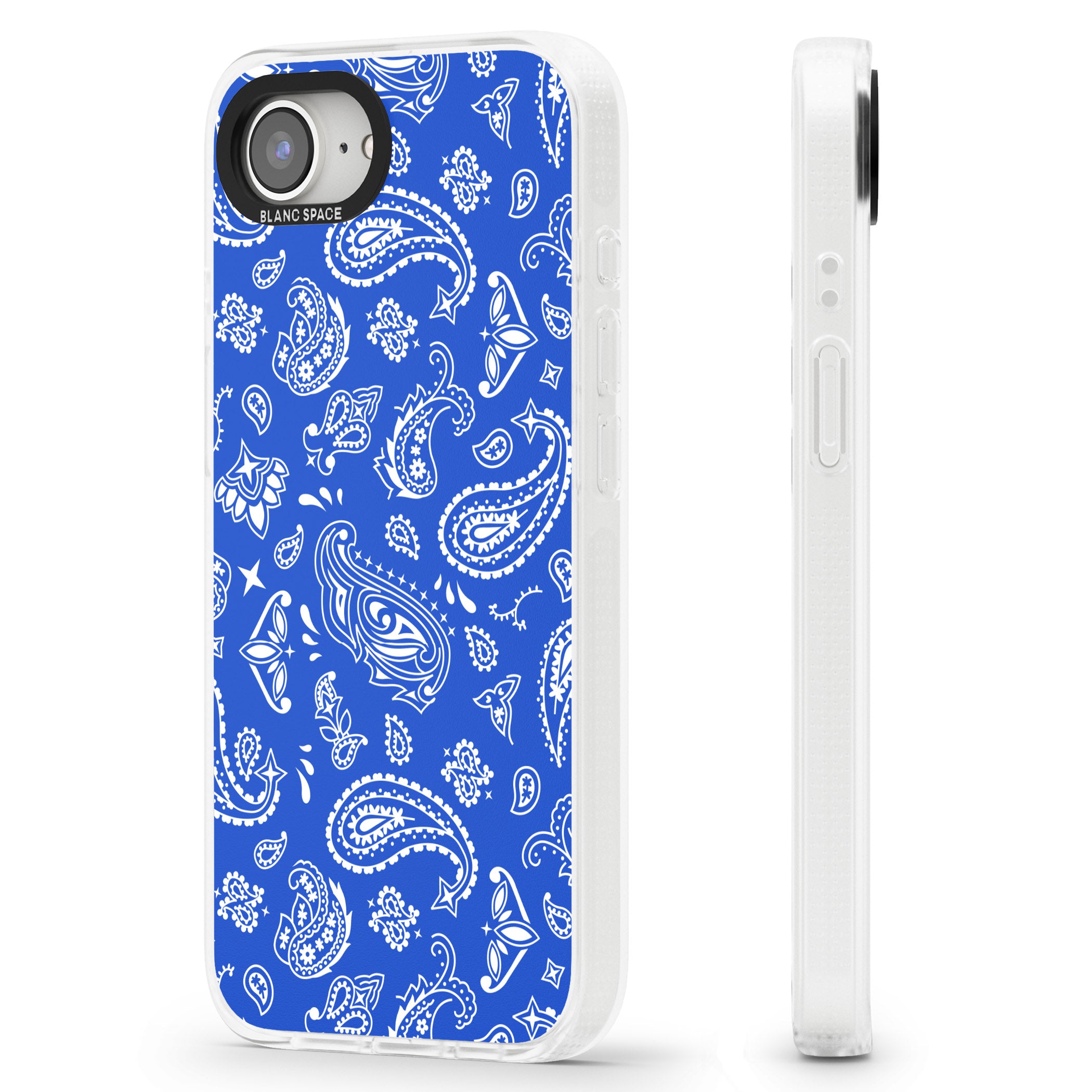 Blue Bandana iPhone 16e Clear Case Impact Air - Blanc Space