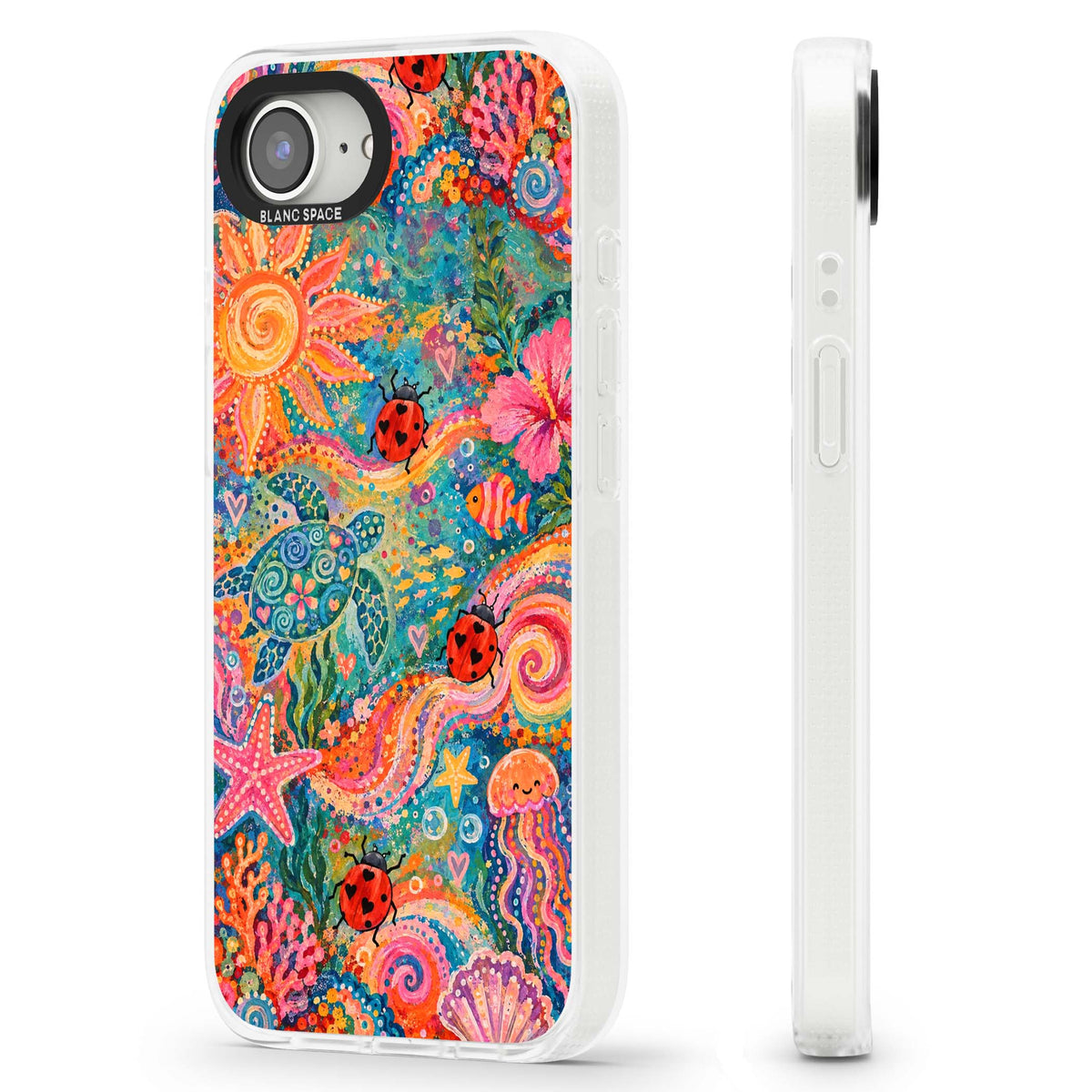 Coral Whimsy for her iPhone case | Clear Case Impact Air case for iPhone 16e, iPhone 17e
