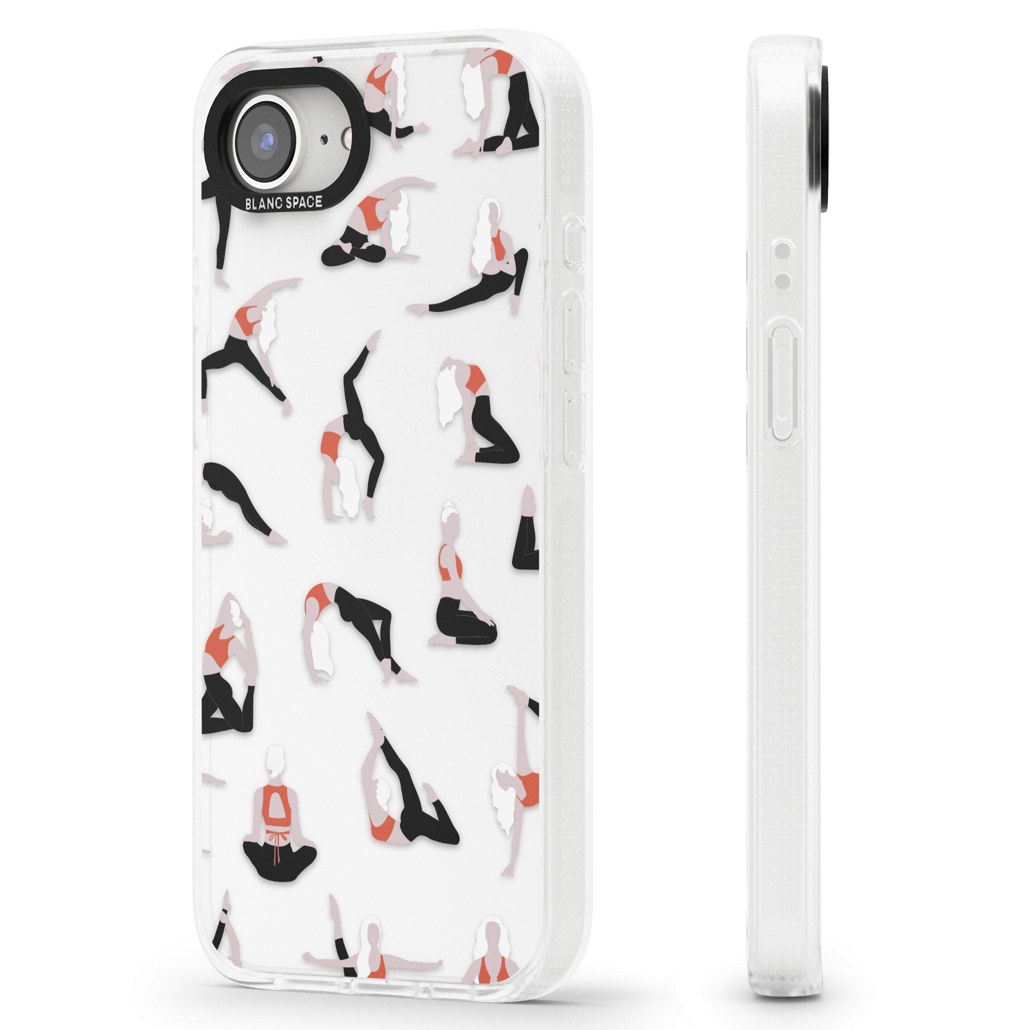 Yoga Poses Clear iPhone 16e Clear Case Impact Air - Blanc Space