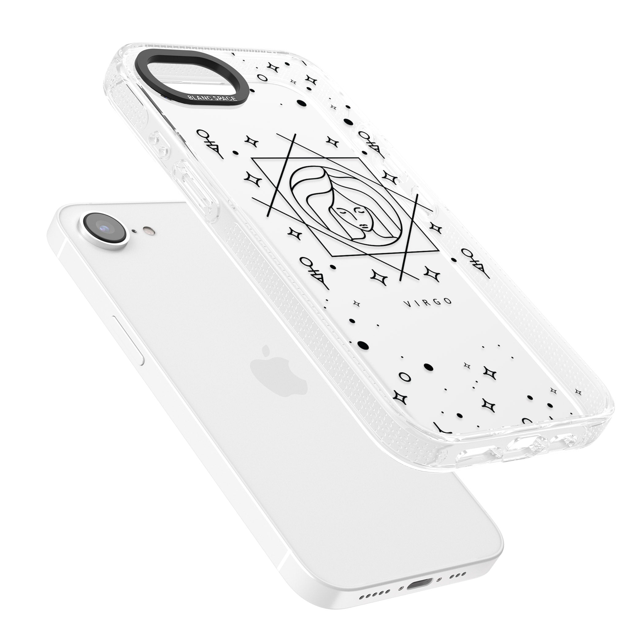 Virgo Emblem - Transparent Design iPhone 16e Clear Case Impact Air - Blanc Space