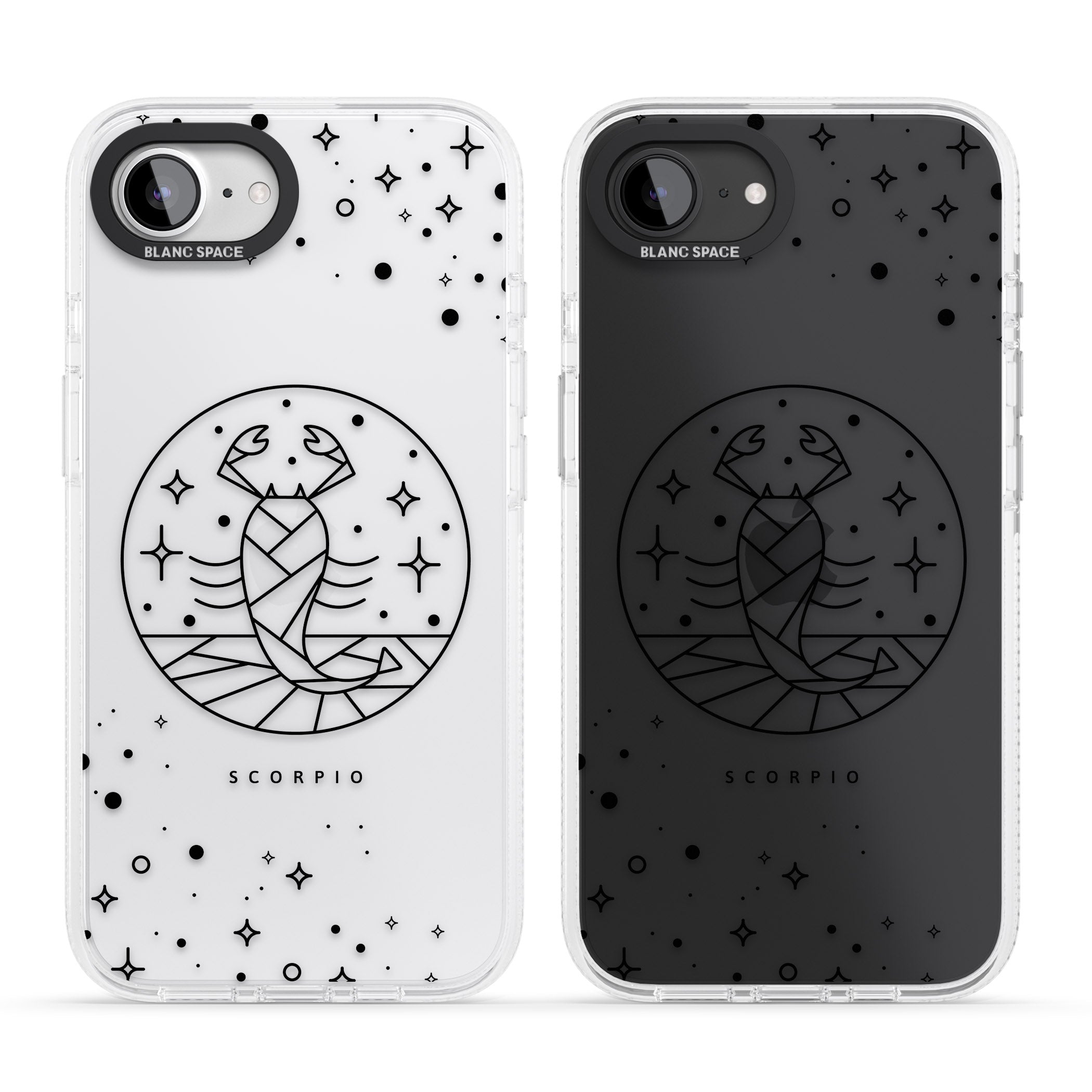 Scorpio Emblem - Transparent Design iPhone 16e Clear Case Impact Air - Blanc Space